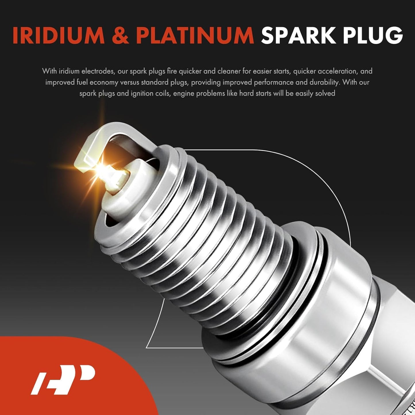 A-Premium 1x Ignition Coil Pack and 4x Iridium Spark Plugs Compatible with Saab 9-3 2000-2002, 9-5 1999-2003, 2.0L 2.3L, Replace# 55559955, 61058535