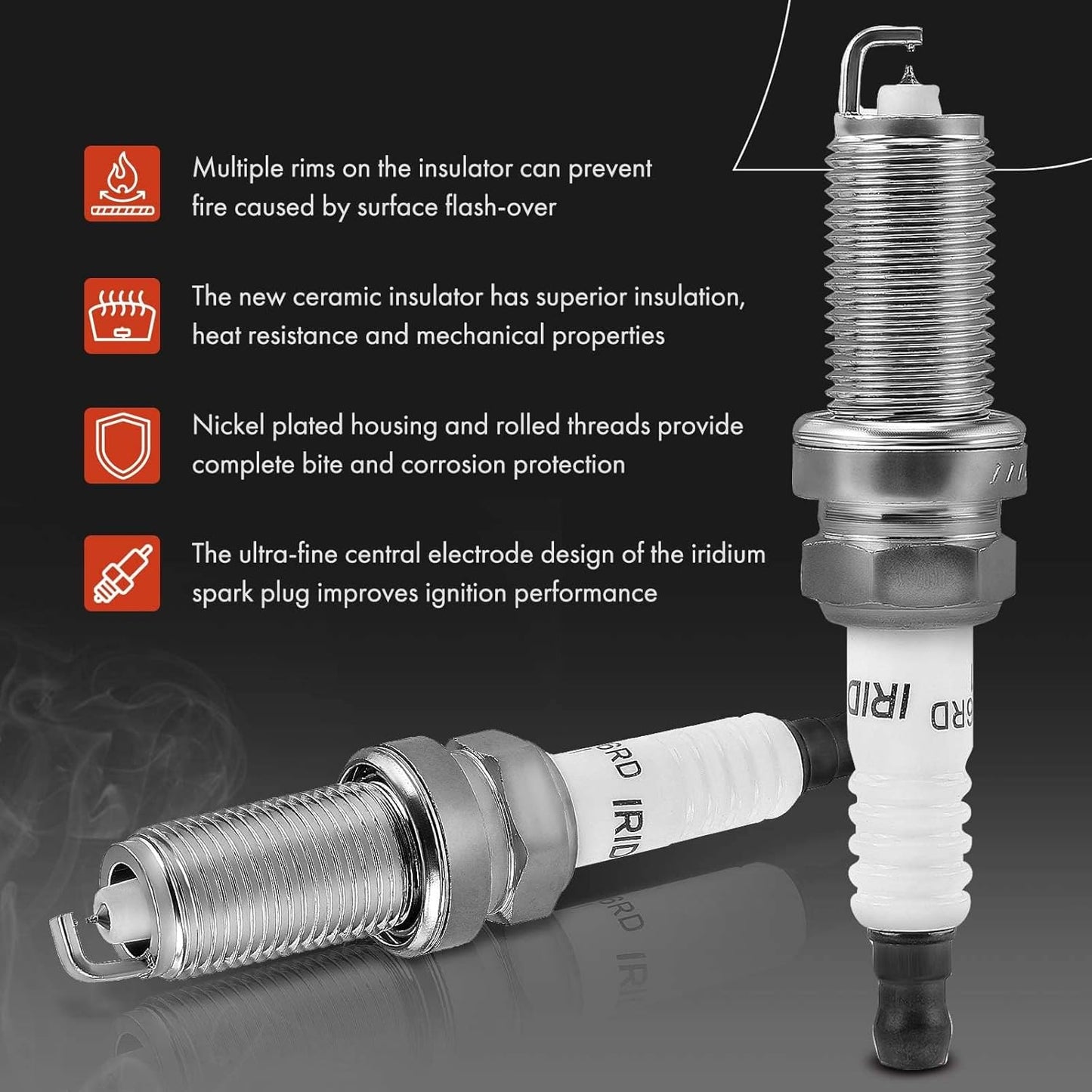 A-Premium Ignition Coils and Spark Plugs Kits Compatible with Lexus GS200t/IS200t 2016-2017, GS300/IS300/NX300 2018-2019, NX200t 2015-2017, RC200t 2016, RC300 2018-2020, 2.0L 4-PC Set