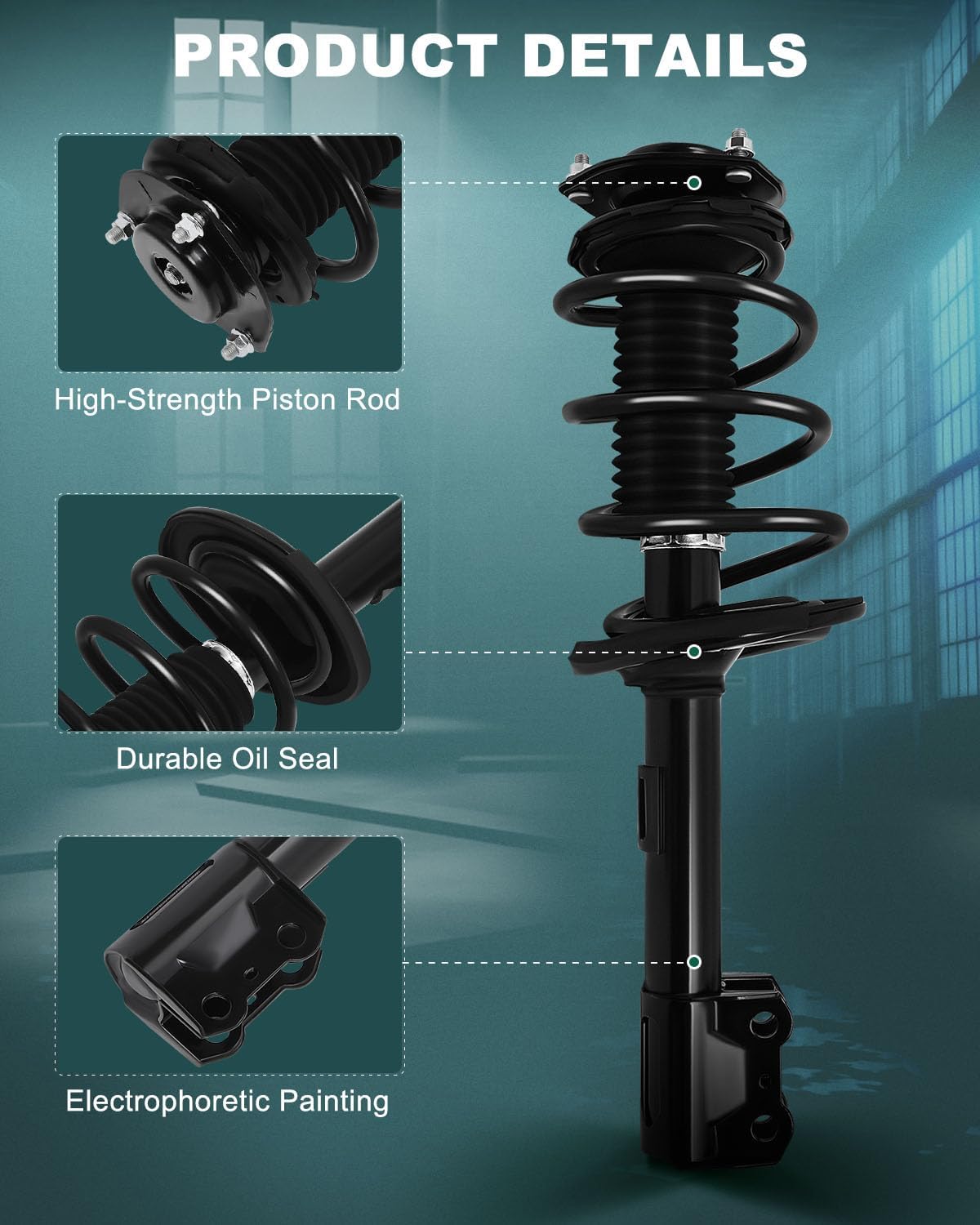 AUTOMUTO Strut Spring Assembly Front Struts Shock Absorber Fit for 2008-2013 for Toyota Highlander