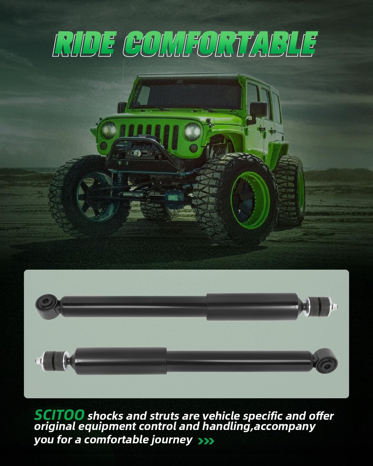 SCITOO - Rear Shock Absorber for Nissan Fits 2014 2015 2016 2017 2018 2019 for Nissan Sentra Shocks 5532 Struts - 2Pc Set