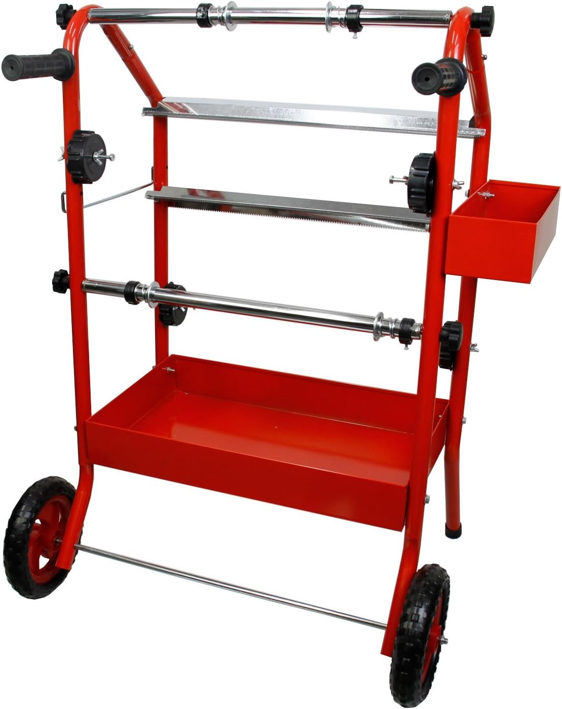 TCP Global 18" Mobile Multi-Roll Masking Machine for Auto Body, Painting, Masking Paper Dispenser with 2 Paper Bars, 4 Tape Rollers, Storage Trays & Cutting Blade