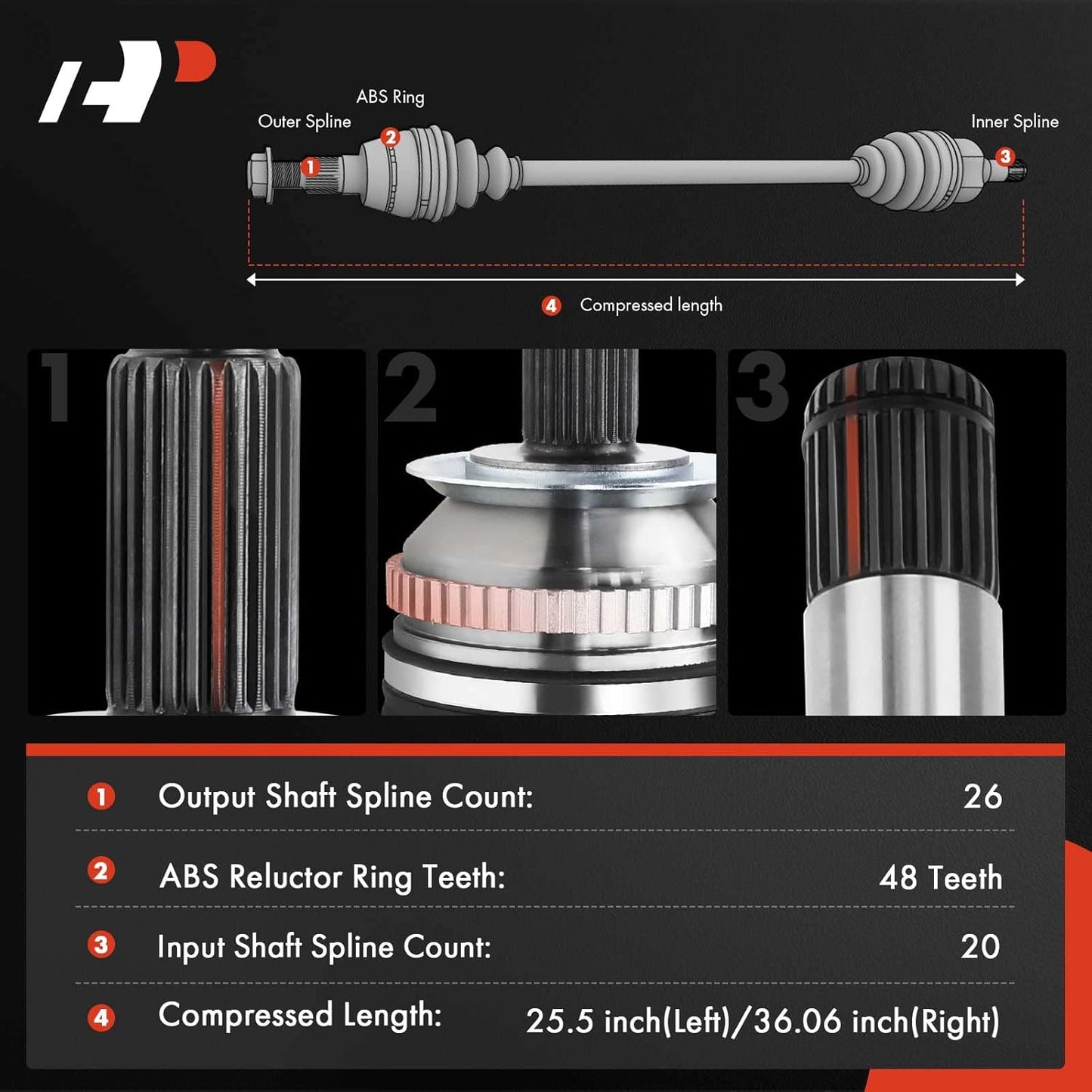 A-Premium Pair (2) Front CV Axle Shaft Assembly Compatible with Toyota Corolla 2009-2018, Matrix 2003-2013 & Pontiac Vibe 2003-2010, L4 1.8L, Driver and Passenger Side