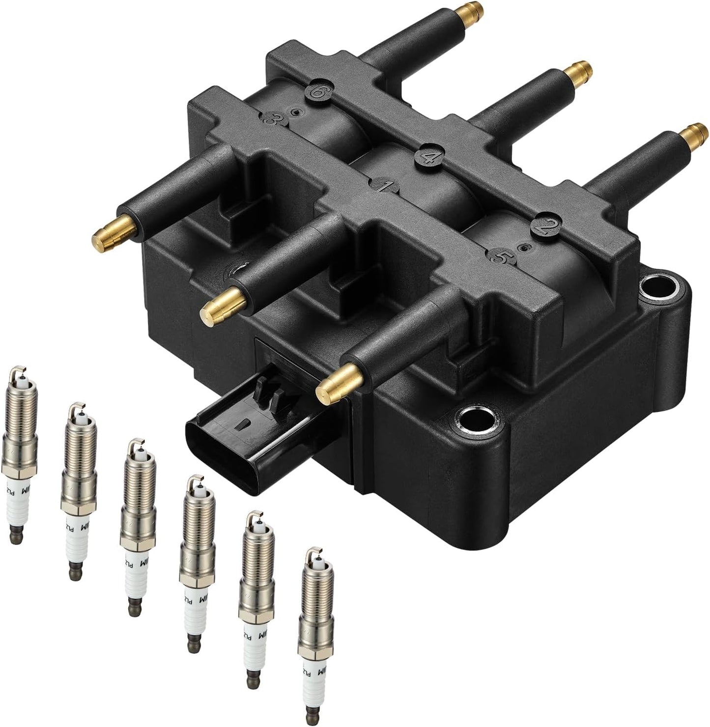 BDFHYK Ignition Coil Pack UF807 and Iridium Spark Plugs 93175 Compatible with Chrysler Pacifica Dodge Durango Jeep Grand Cherokee Wrangler Ram 1500 3.6L V6 68223569AB LKR7DIX-11S, Sets of 6