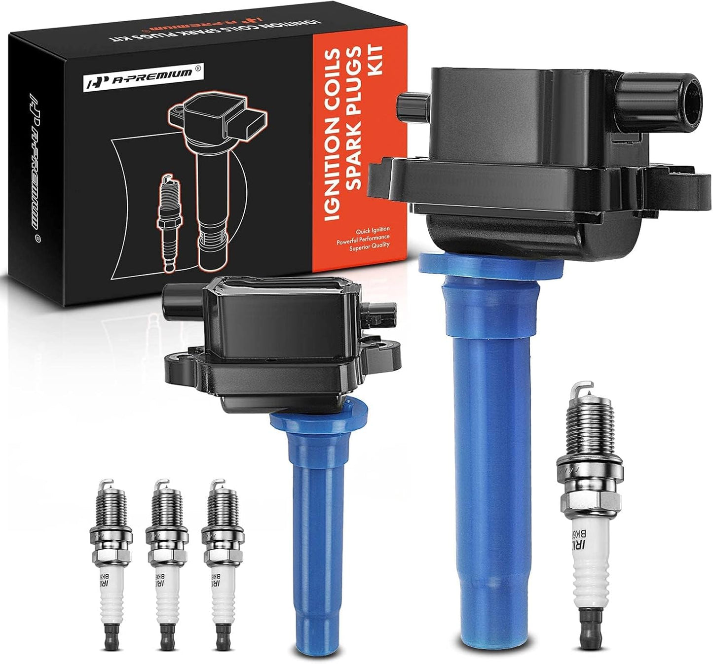 A-Premium Ignition Coils and Spark Plugs Kits Compatible with Kia Sportage 1995-2002 L4 2.0L