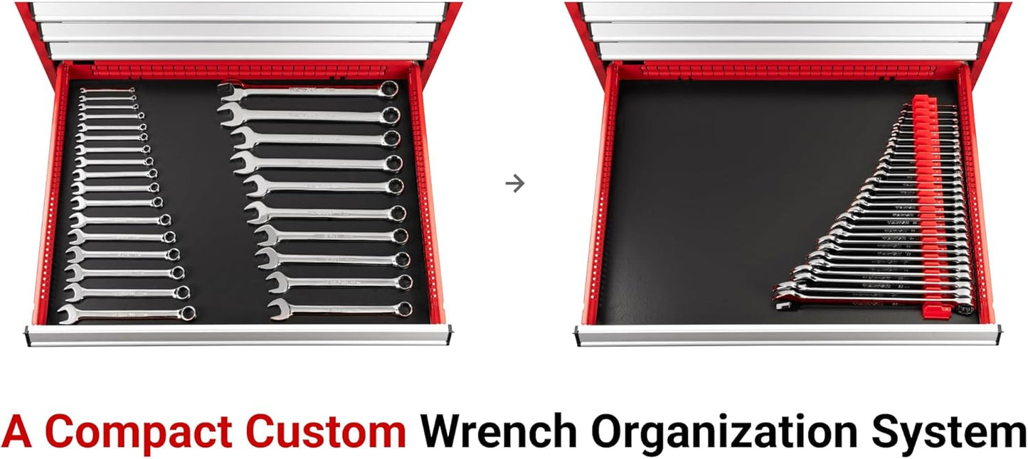 TEKTON Combination Wrench Set with Modular Organizers, 46-Piece (1/4-1-1/4 in., 6-32 mm) | WCB95303