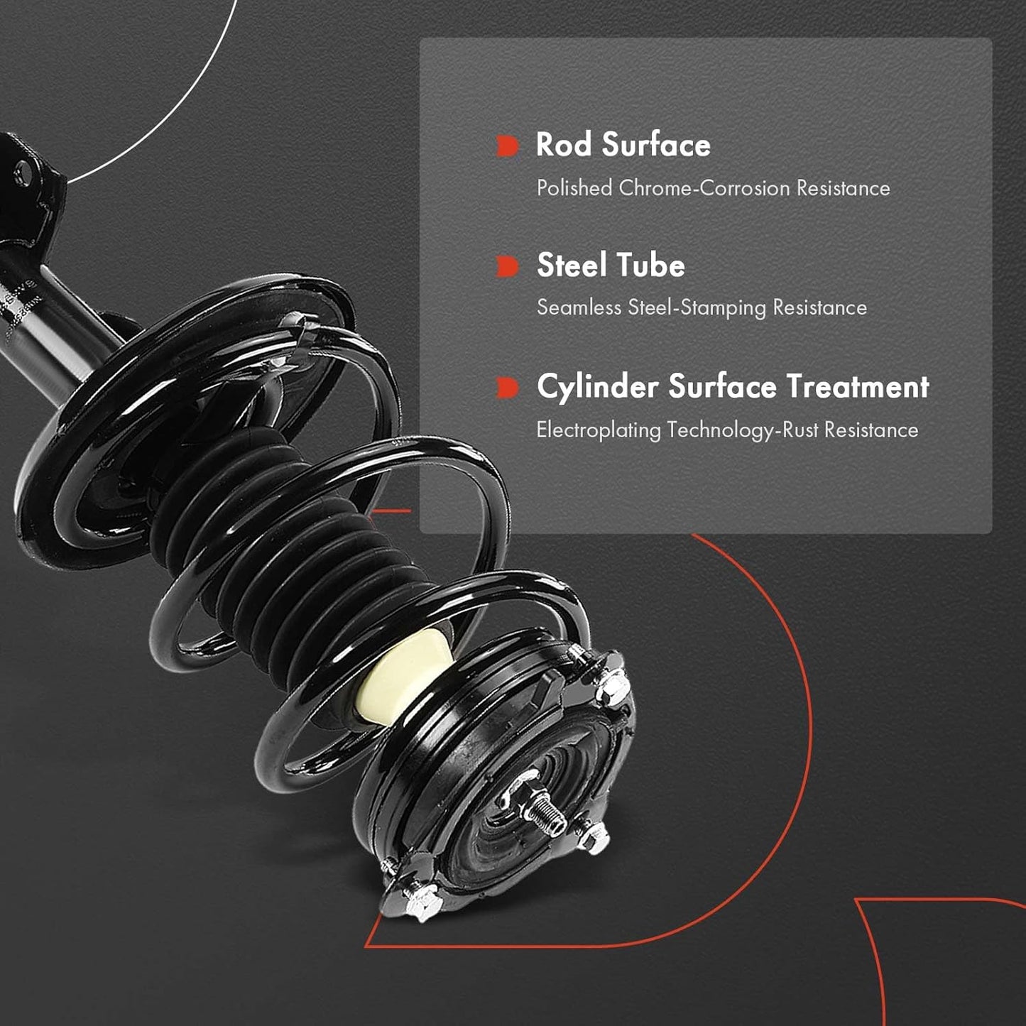 A-Premium Front Pair (2) Complete Strut and Coil Spring Assembly Compatible with Nissan Maxima 2016-2023, Driver and Passenger Side