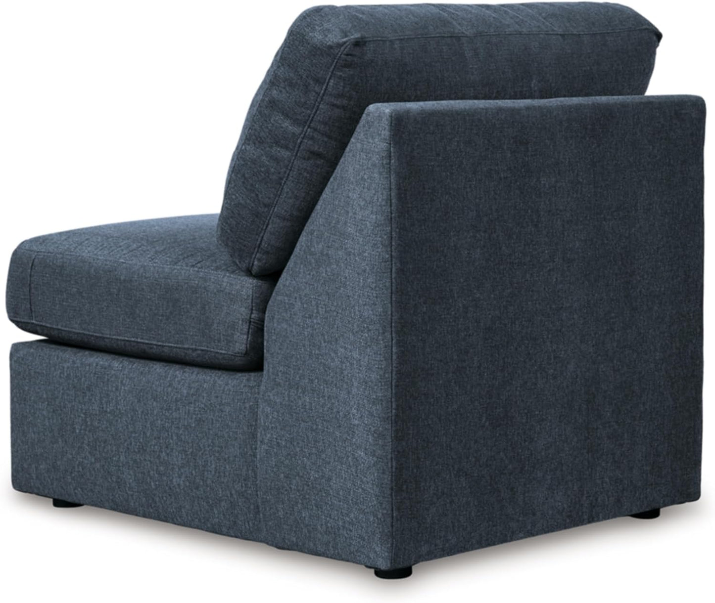 Signature Design by Ashley Modmax Contemporary Stain Resistant Armless Chair with Reversible Cushions and Removable Cover, Blue