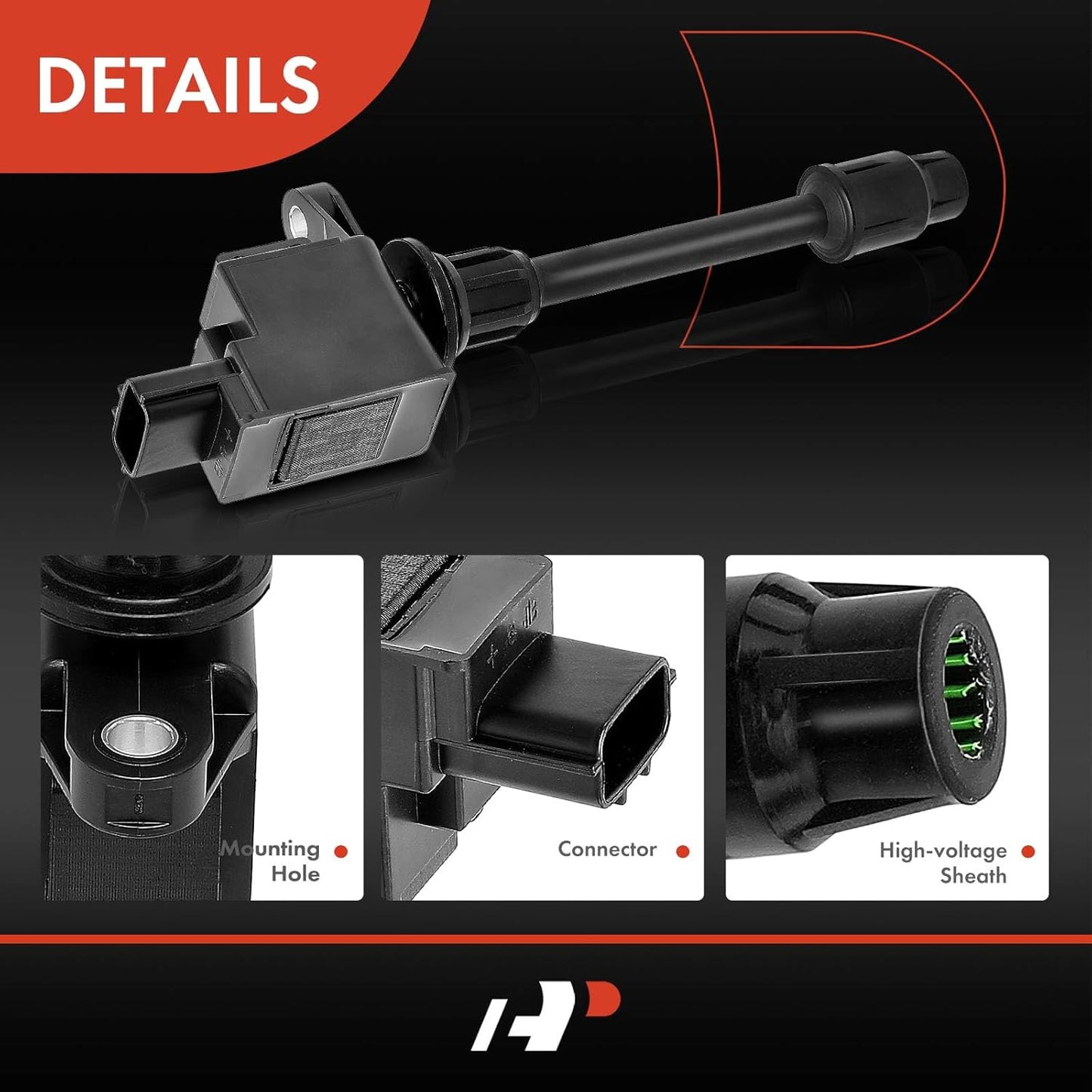 A-Premium Engine Ignition Coil Pack Compatible with Nissan Maxima & Infiniti I30, 2000 2001, 3.0L