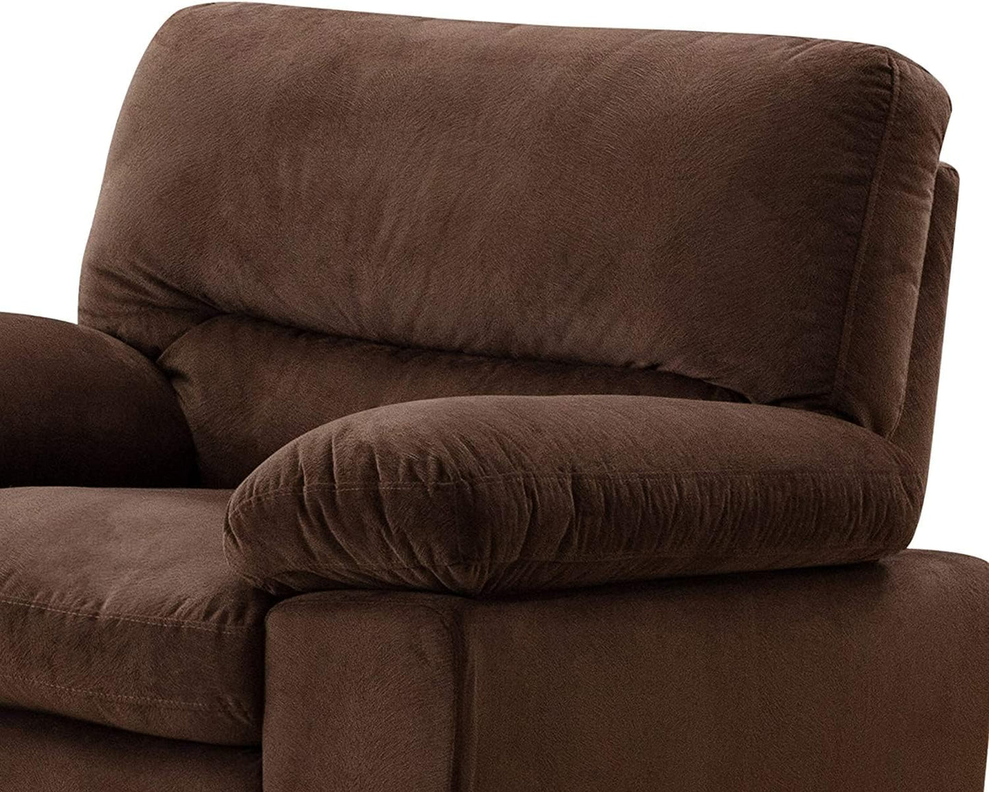 AC Pacific Andres Mid Century Modern Plush Velvet-Like Upholstered Living Room, Chair, Walnut Brown