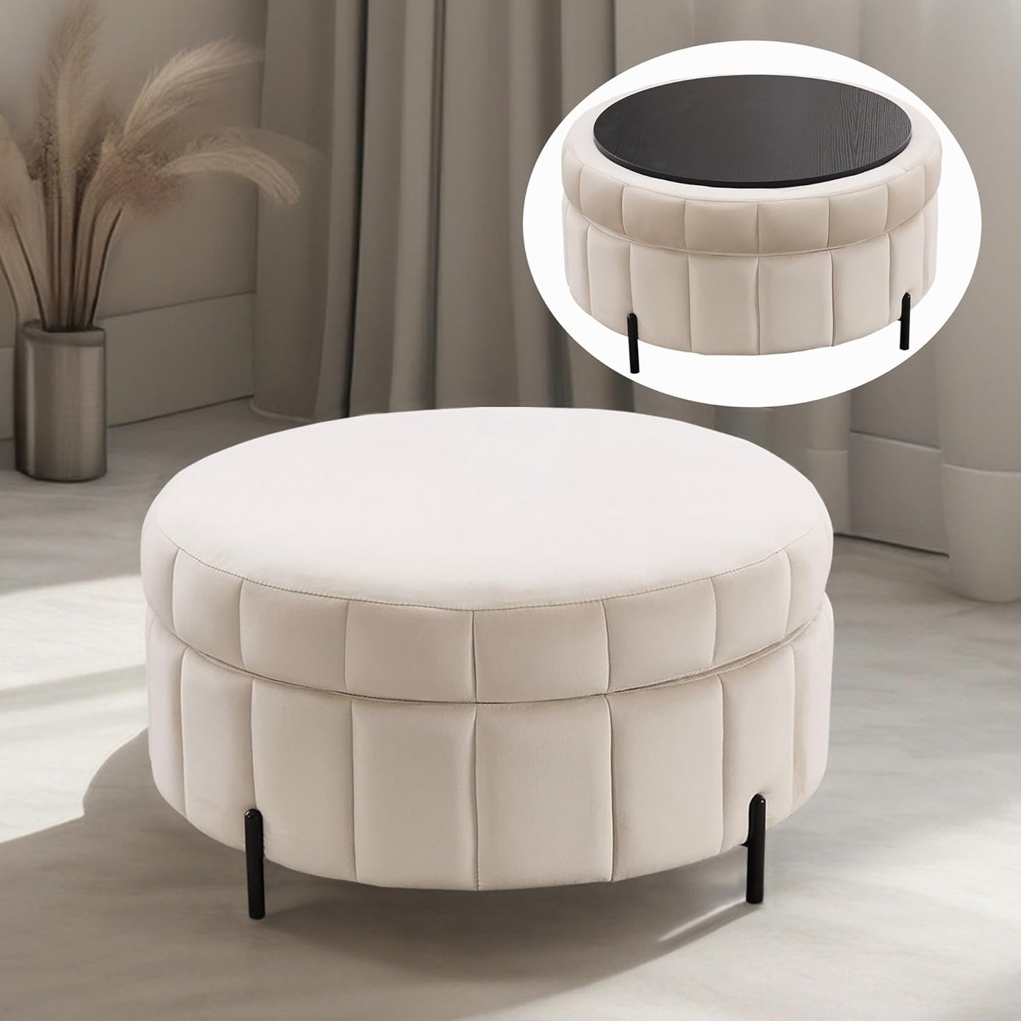 40.35" Oversized Swivel Accent Chairs Navy, with 3 Pillows Velvet Swivel Chairs for Living Room,Modern Barrel Chair