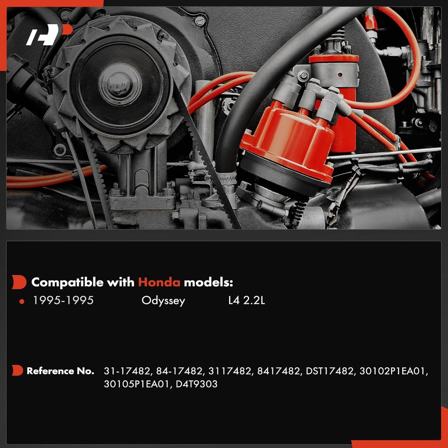A-Premium Ignition Distributor with Cap and Rotor Compatible with Honda Odyssey 1995 2.2L