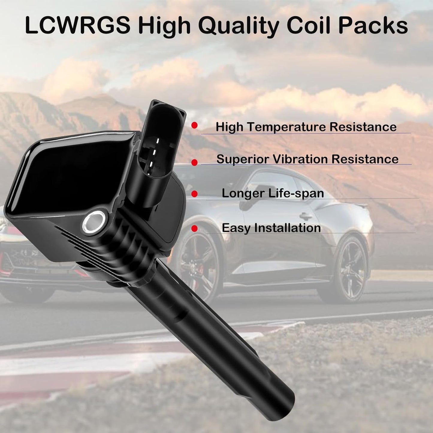 Set of 4 Ignition Coil Pack Fits for 2014 2015 2016 2017 2018 2019 Volkswagen VW Passat Beetle Jetta GTI Golf Audi A3 A4 1.8 2.0 Replaces UF765 GN10632