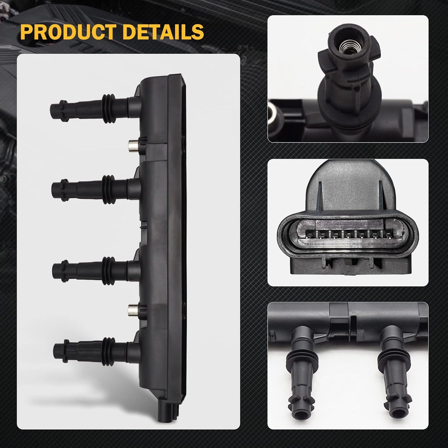 UF669 Ignition Coil Pack Fit For 2011-2020 Chevy Cruze Sonic Trax Volt Buick Encore Cadillac ELR L4 1.4L Only 55577898 55579072 D521C