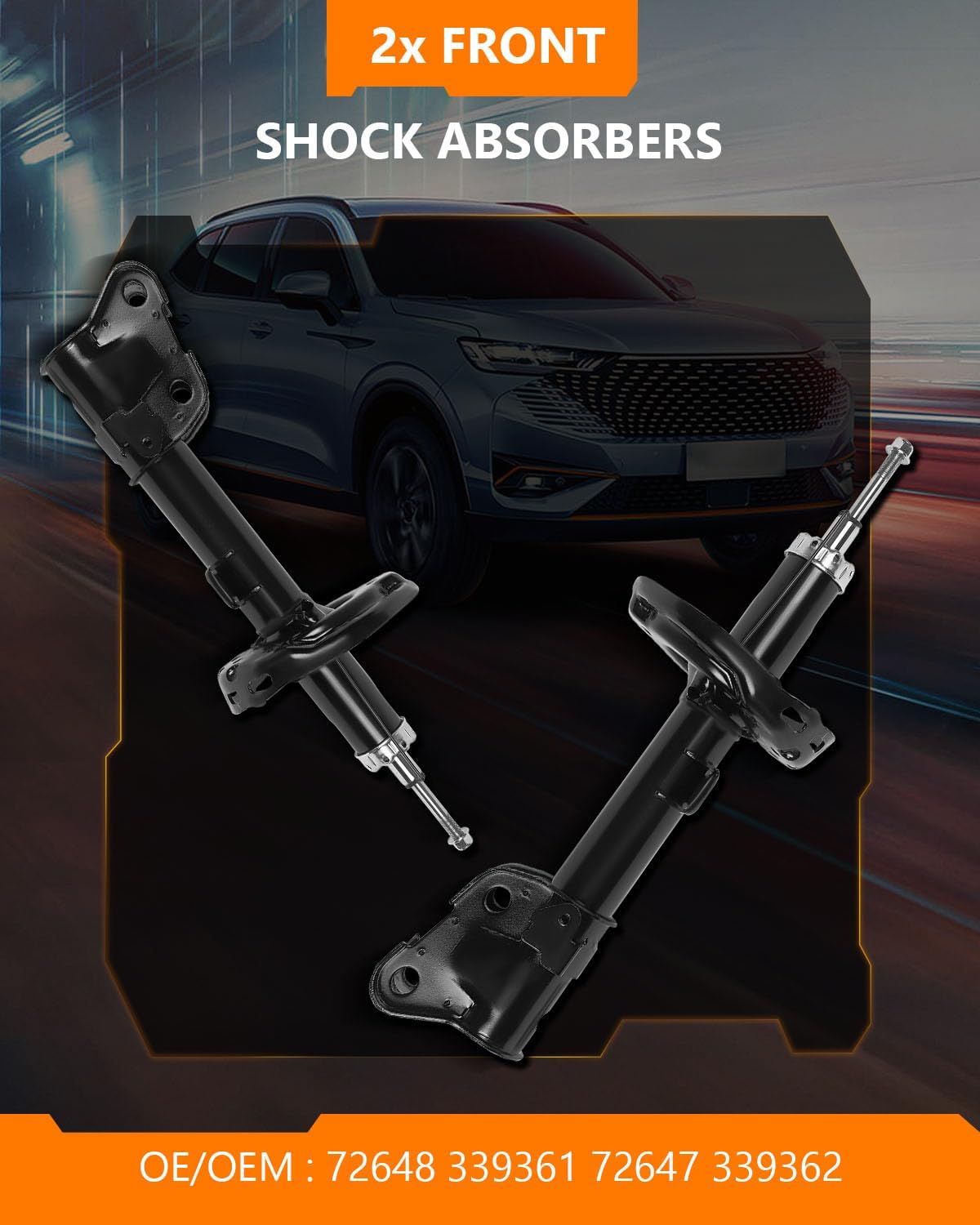 Struts Shocks,OCPTY Front Shock Absorbers for Honda Fits 2009-2015 for Honda Pilot 72648 339361 72647 339362-2pcs
