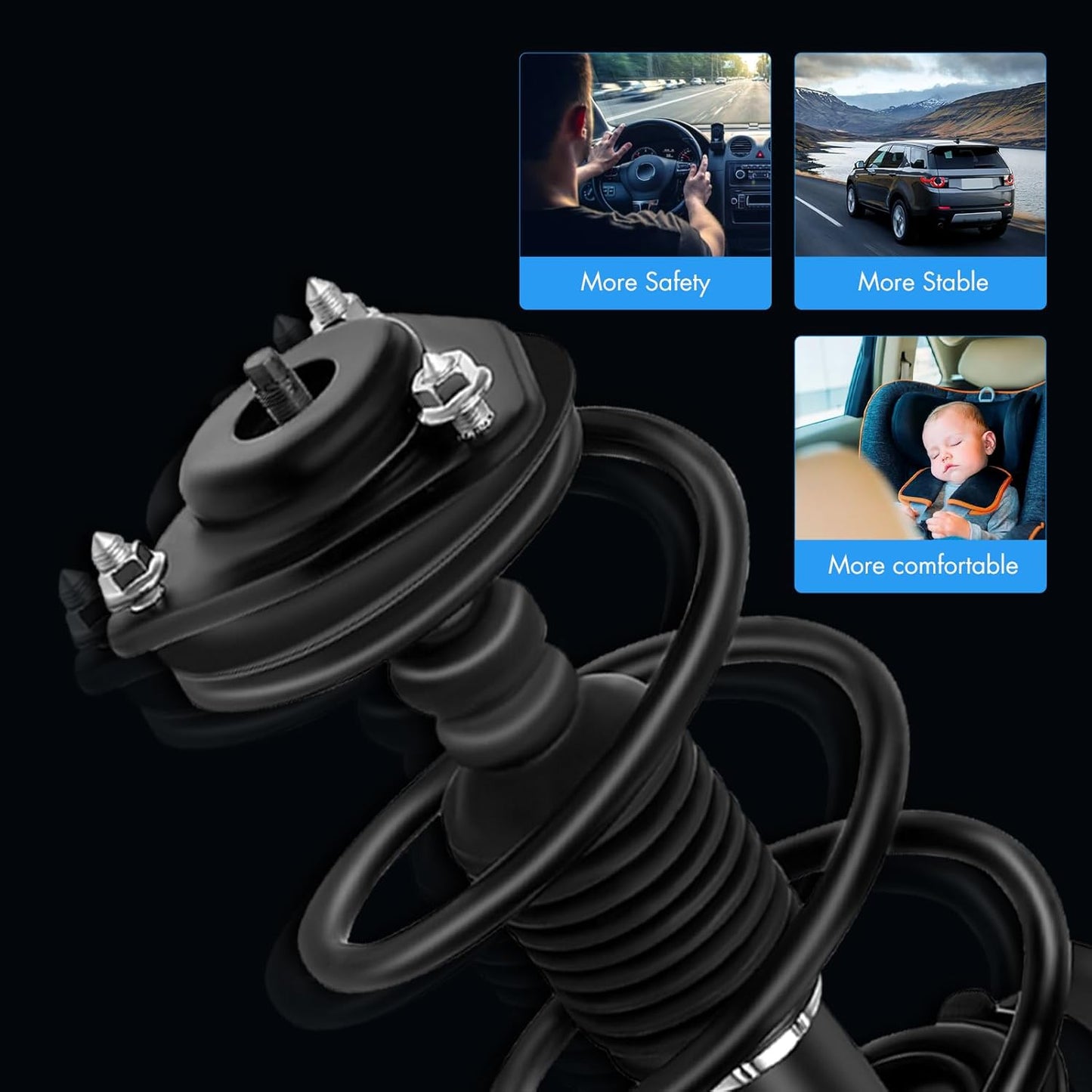 ASAPE 2PCS Front Complete Struts Assembly w/Coil Spring Fit for 2007-2017 for Jeep Compass Patriot 2007-2012 for Dodge Caliber Shock Absorber Assembly Replace OE 172367 172368