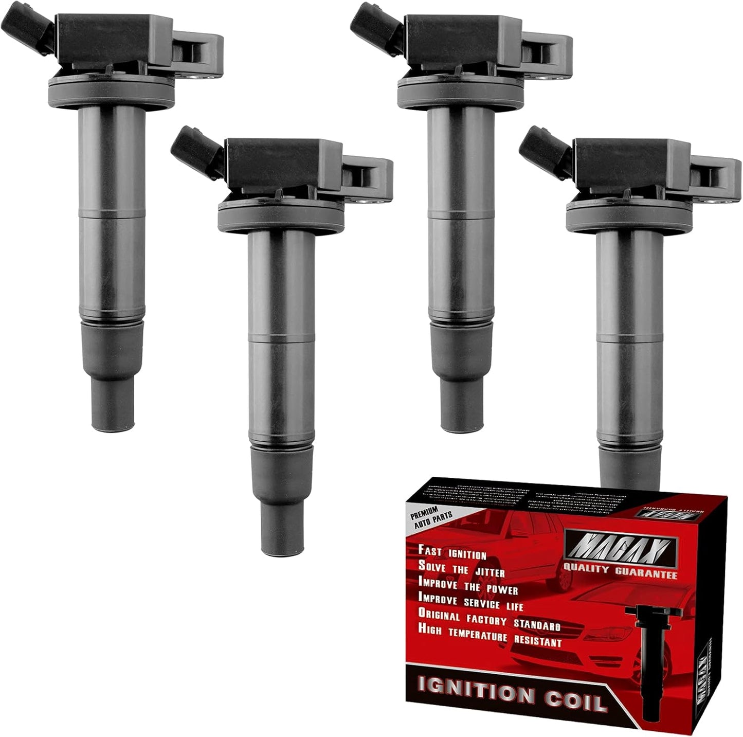 Set of 4 Ignition Coils UF652 C1803 Compatible with Hyundai Kia Dodge Accent Veloster Rio Soul Attitude - L4 1.6L