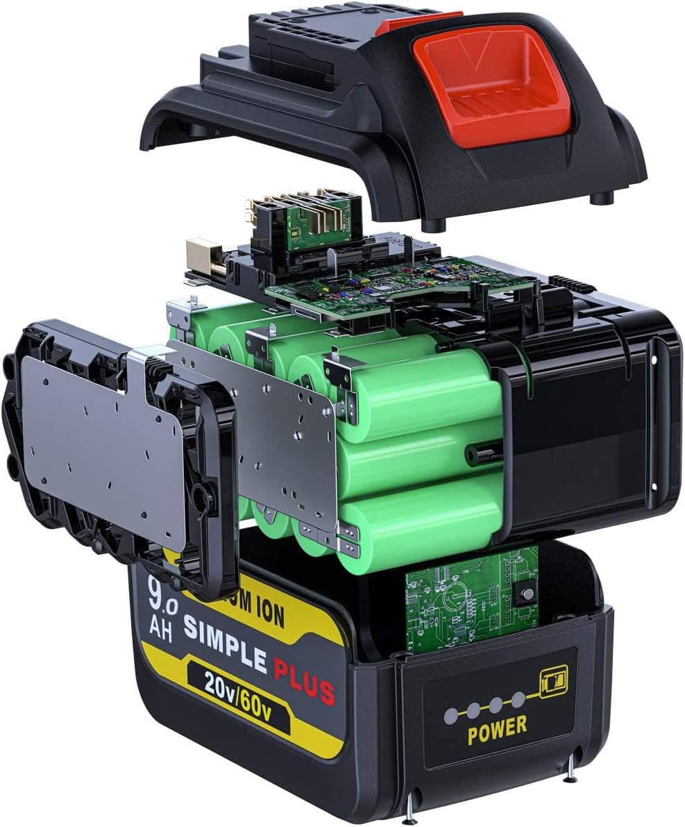 60V Battery, 9Ah 60V Max Replacement Battery for DCB606, DCB609, DCB612, Compatible with Dewalt Flexvolt 20V/60V Power Tools, 4-Pack