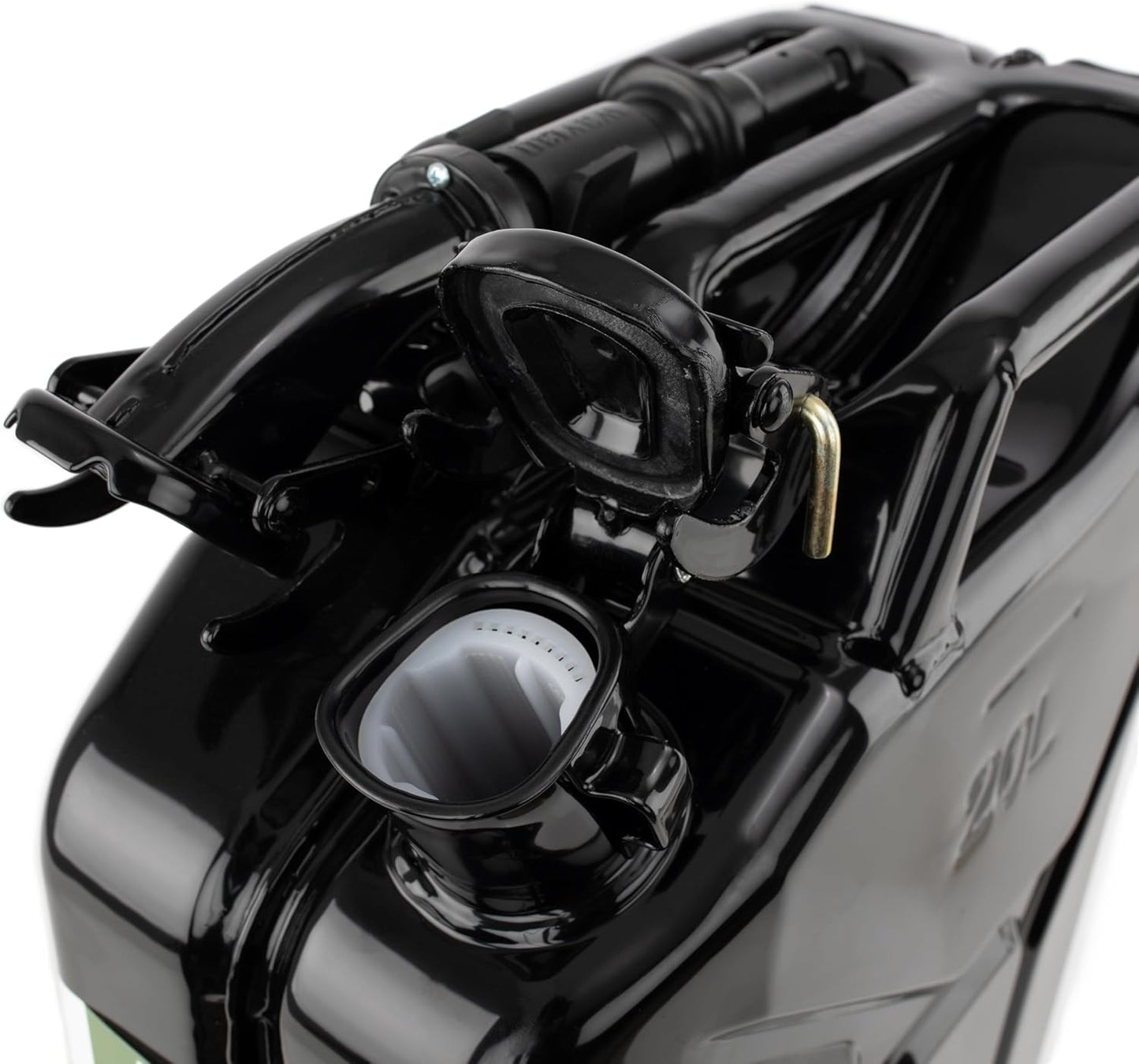Wavian USA Authentic NATO Jerry Can and Spout System - Rust-Proof, EPA & CARB Compliant, Black, 20 Litre, Wavian 5 Gallon Gas Cans for Gasoline