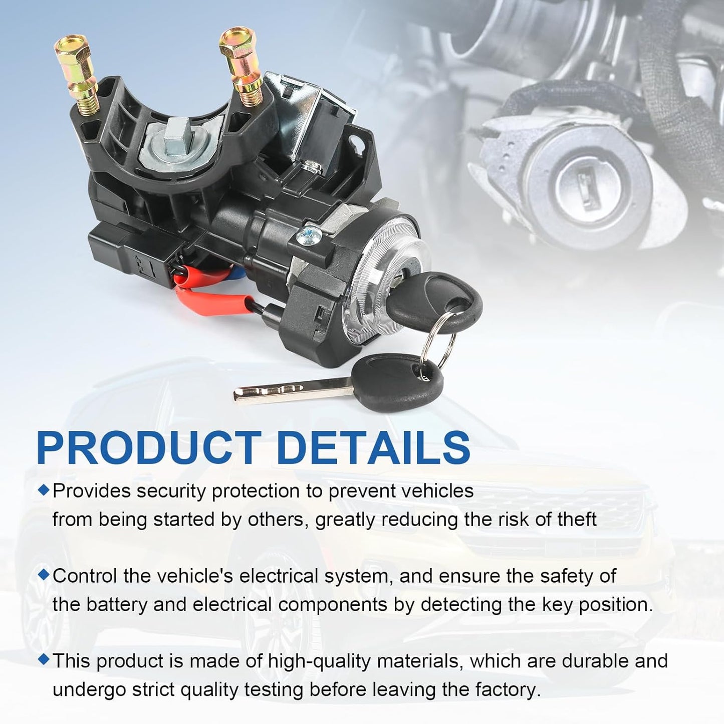 81910-M7110 Ignition Lock Switch Assembly Compatible with 2019-2021 KIA Forte 2021-2023 Seltos 2020-2022 Soul Ignition Lock Housing Cylinder Replace#81910M7110 81900-M7E00, 81905-M7140