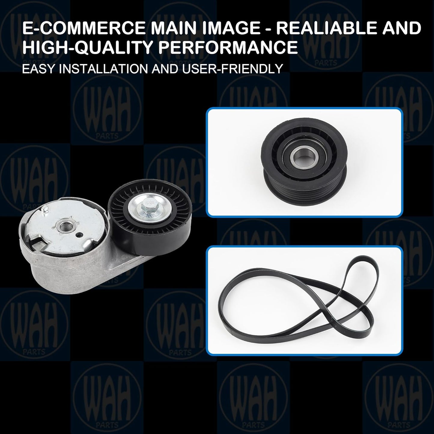 90K-39282D Engine Drive Belt Tensioner Idler Pulley Serpentine Belt Drive Kit Compatible with 2011-2016 Chrysler Town and Country 200 Dodge Journey 39282 5184617AD 38082 4627509AA 4627851AA