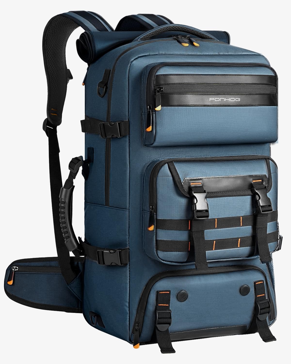 Travel Backpack for Men, 50L Carry On Flight Approved Convertible Duffle Bag with Shoe Compartment, 17 inch Laptop Luggage with USB Charging Port for Weekender Hiking, Black