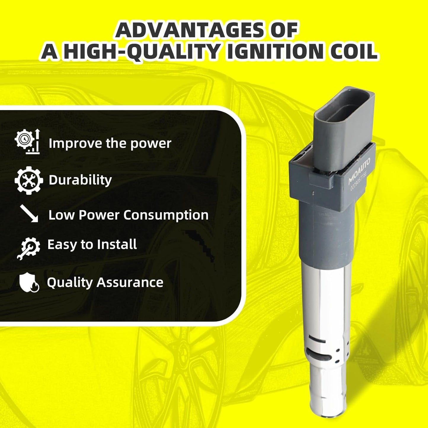 Set of 6 Ignition Coils Pack UF616 022905715E & 6 PCS Iridium Spark Plugs Compatible with Audi Q7 Volkswagen Atlas CC Passat Touareg Porsche Cayenne - 3.6L V6 Replace GN10443 022905715A