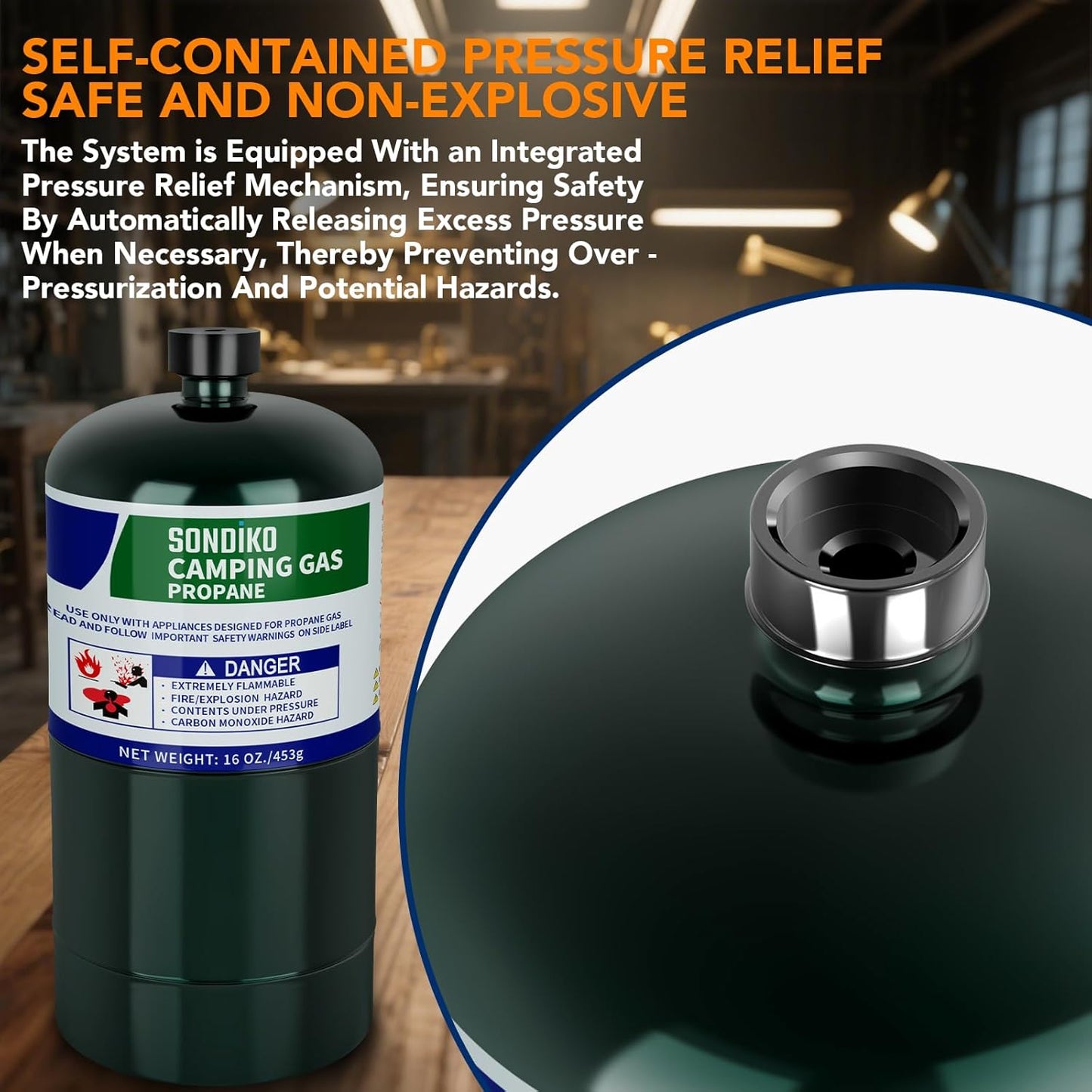Sondiko Propane Tank 4 Pack, High Purity 1LB Propane Cylinder Tank 16 oz, Factory Prefilled and DOT Compliant, Premium Propane to Broil Sous Vide for Welding Brazing Soldering