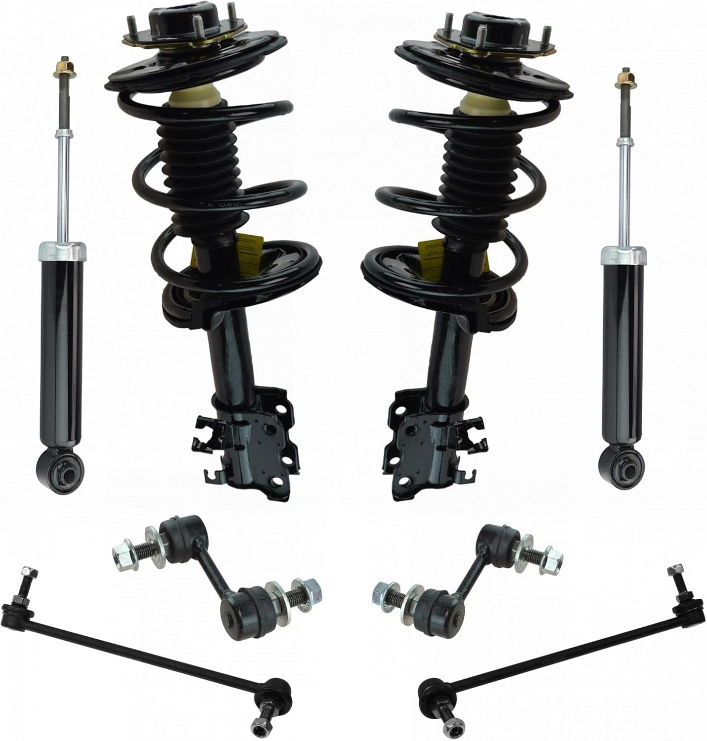 TRQ Front and Rear Suspension Kit Complete Strut & Coil Spring Assembly Shock Absorber Sway Bar Stabilizer Link Compatible with 06-13 BMW