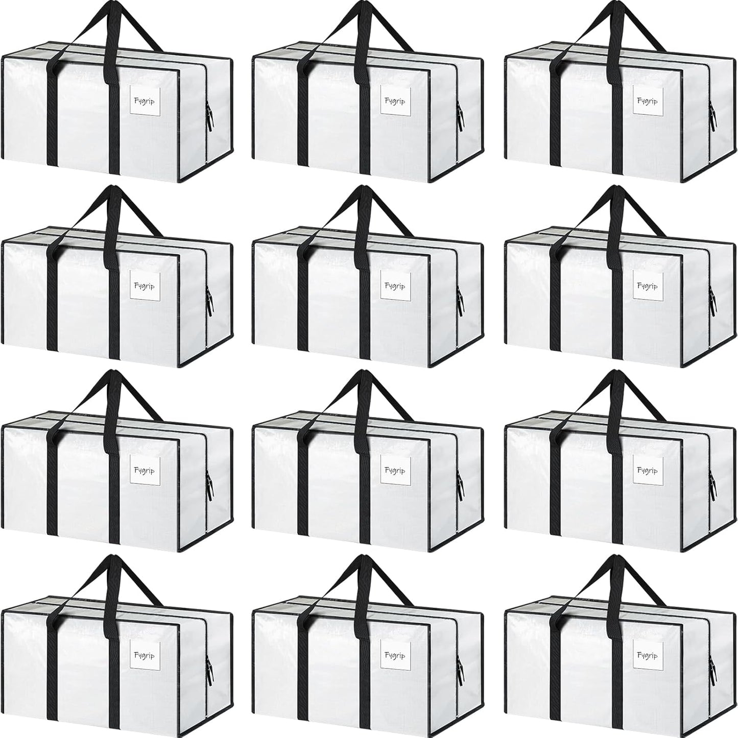 6 Pack Extra Heavy Duty Large Moving Bags with Strong Zipper & Comfortable Handles, Sturdy & Durable Clothes Storage Bags Totes Bins, Blue Packing Moving Boxes for College Supplies, Dark Blue