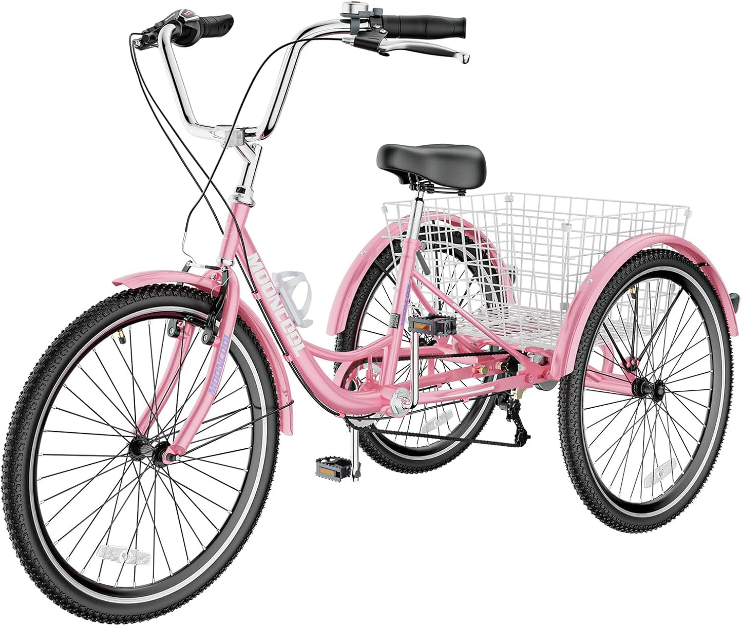 Slsy Adult Tricycles 7 Speed, Adult Trikes 20/24/26 inch 3 Wheel Bikes, Three-Wheeled Bicycles Cruise Trike with Shopping Basket for Seniors, Women, Men
