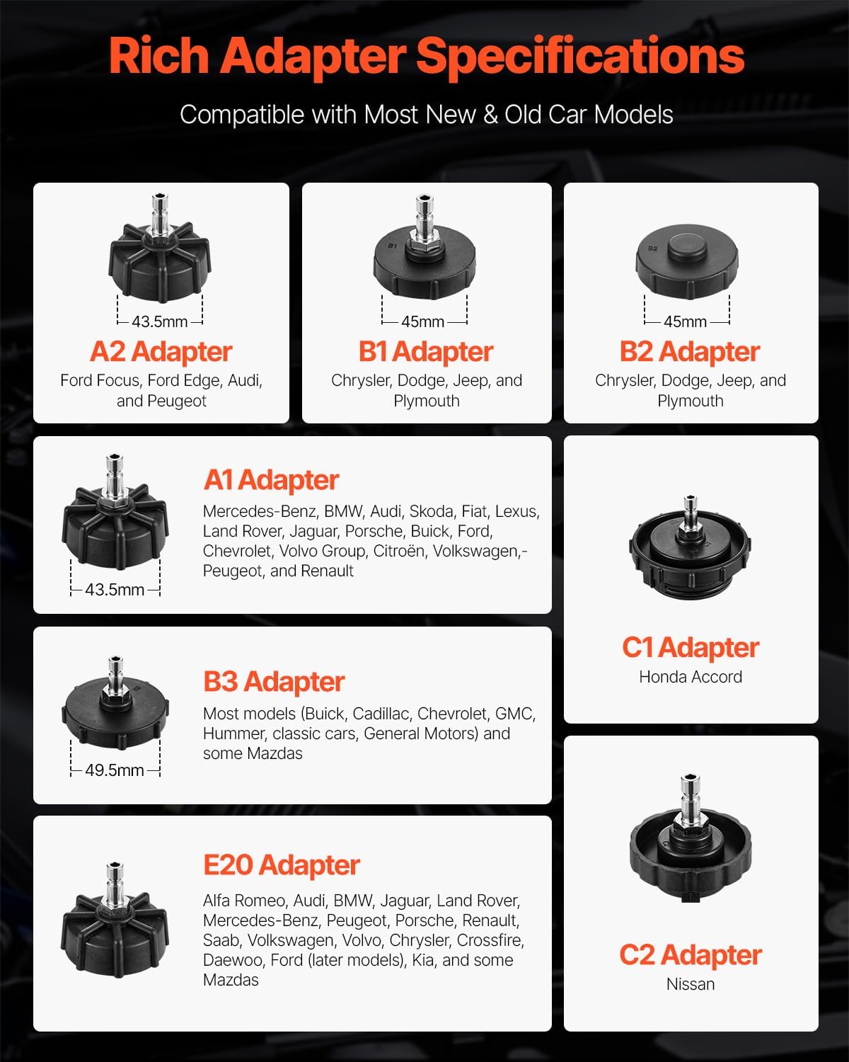 VEVOR Brake Master Bleeder Kit, 12 Pcs, Professional Brake Bleeder Adapter Set with Complete Kit & Handle, Durable Brake Bleeder Adapter for Brake Fluid Filling Fit for Most New & Old Vehicles
