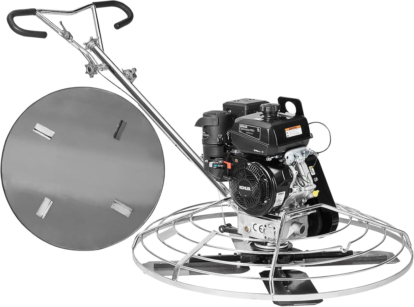 VEVOR Power Trowel, 24” Walk-Behind Cement Trowel with Float Pan, 6HP Gas-Powered Smooth Concrete Surface Finisher, Heavy Duty Commercial Screed Concrete Cement with Finishing Blade