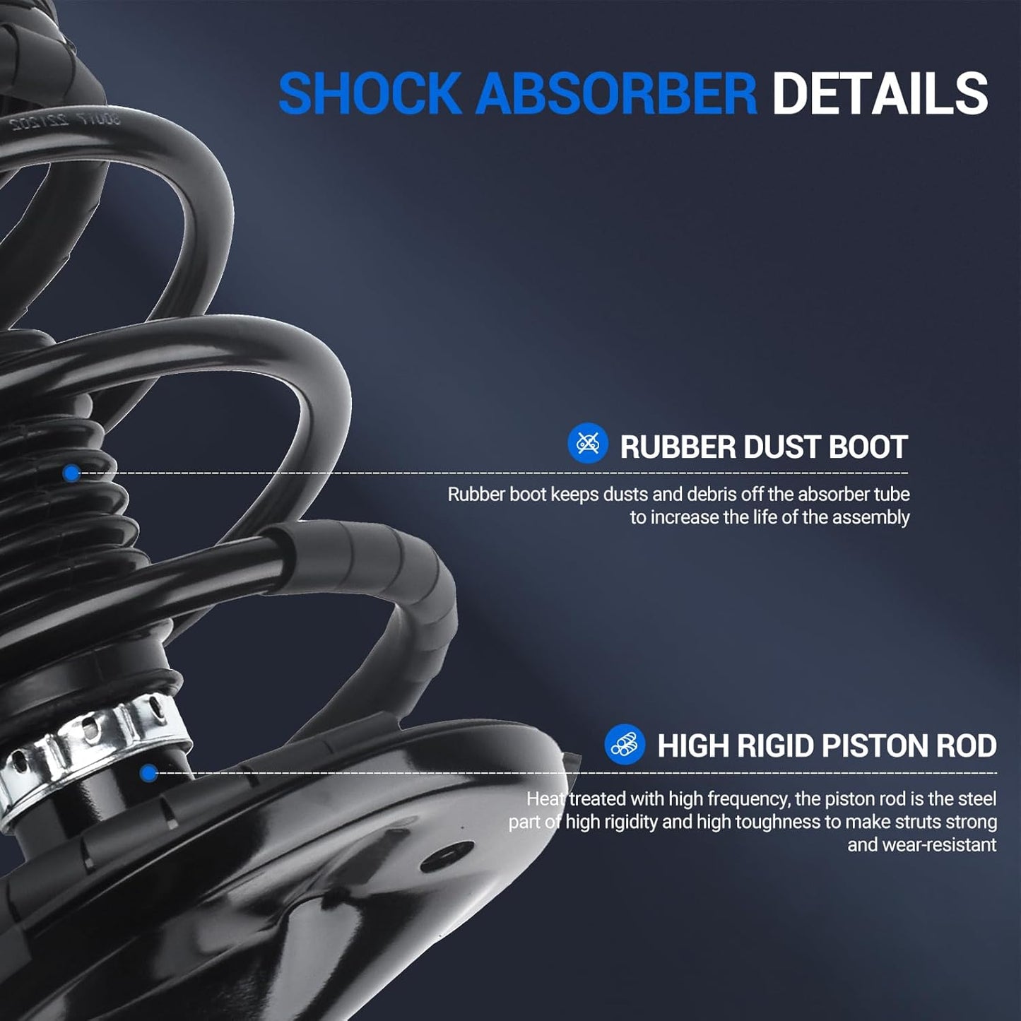Autoround Front Complete Strut & Coil Spring Assembly Compatible with 2002 2003 Toyota Camry Lexus ES300 171490 171491
