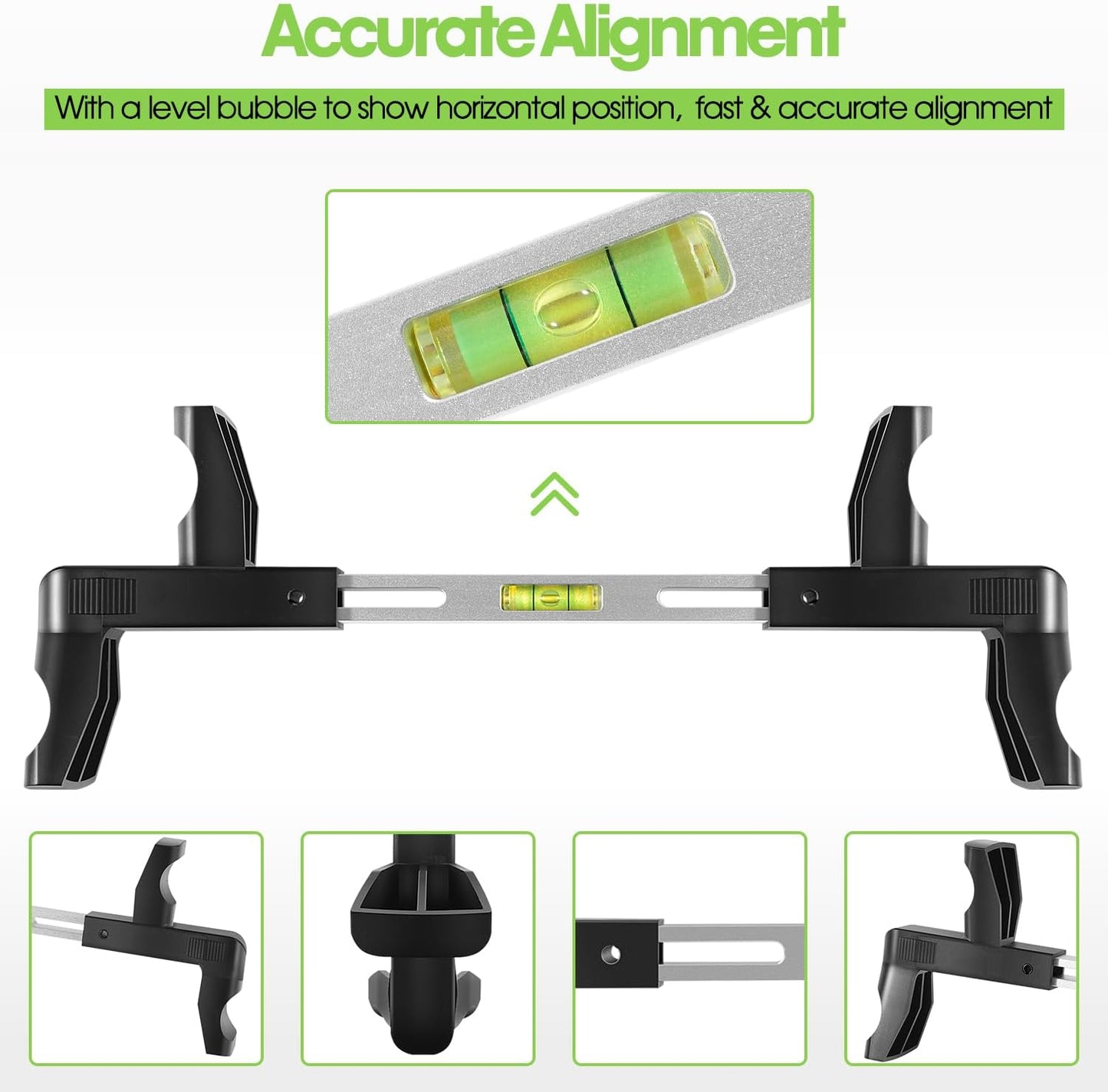 ATD-3100 Steering Wheel Level Alignment Tool - Steering Wheel Level Bar Tool - Universal Use for Passenger Cars, Vans & Trucks with Steering Wheel Internal Diameter 270mm-340mm, Spring-Loaded