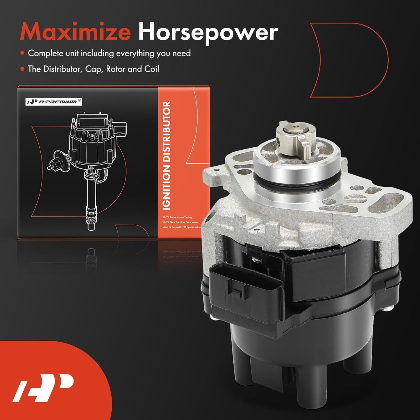 A-Premium Ignition Distributor with Cap and Rotor Compatible with Kia Sephia 1996-1998 1.8L & Mazda Protege 1996-1998 1.5L 1.8L