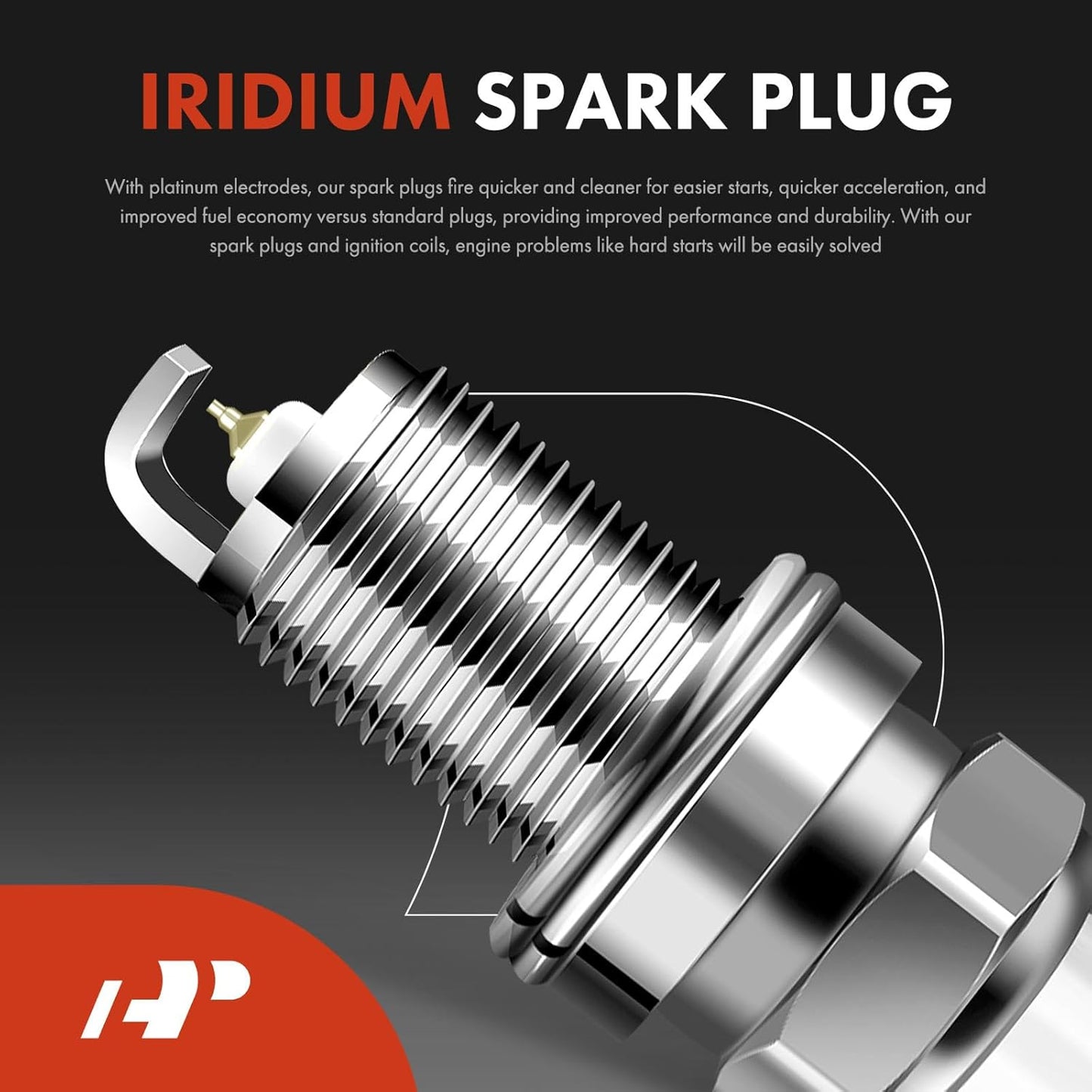 A-Premium 2x Ignition Coil Pack and 4x Iridium Spark Plugs Compatible with Mitsubishi Outlander 2003, Mirage 1997-2002, Lancer 2002-2007, Eclipse 2000-2005, Galant & Chrysler Sebring & Dodge Stratus