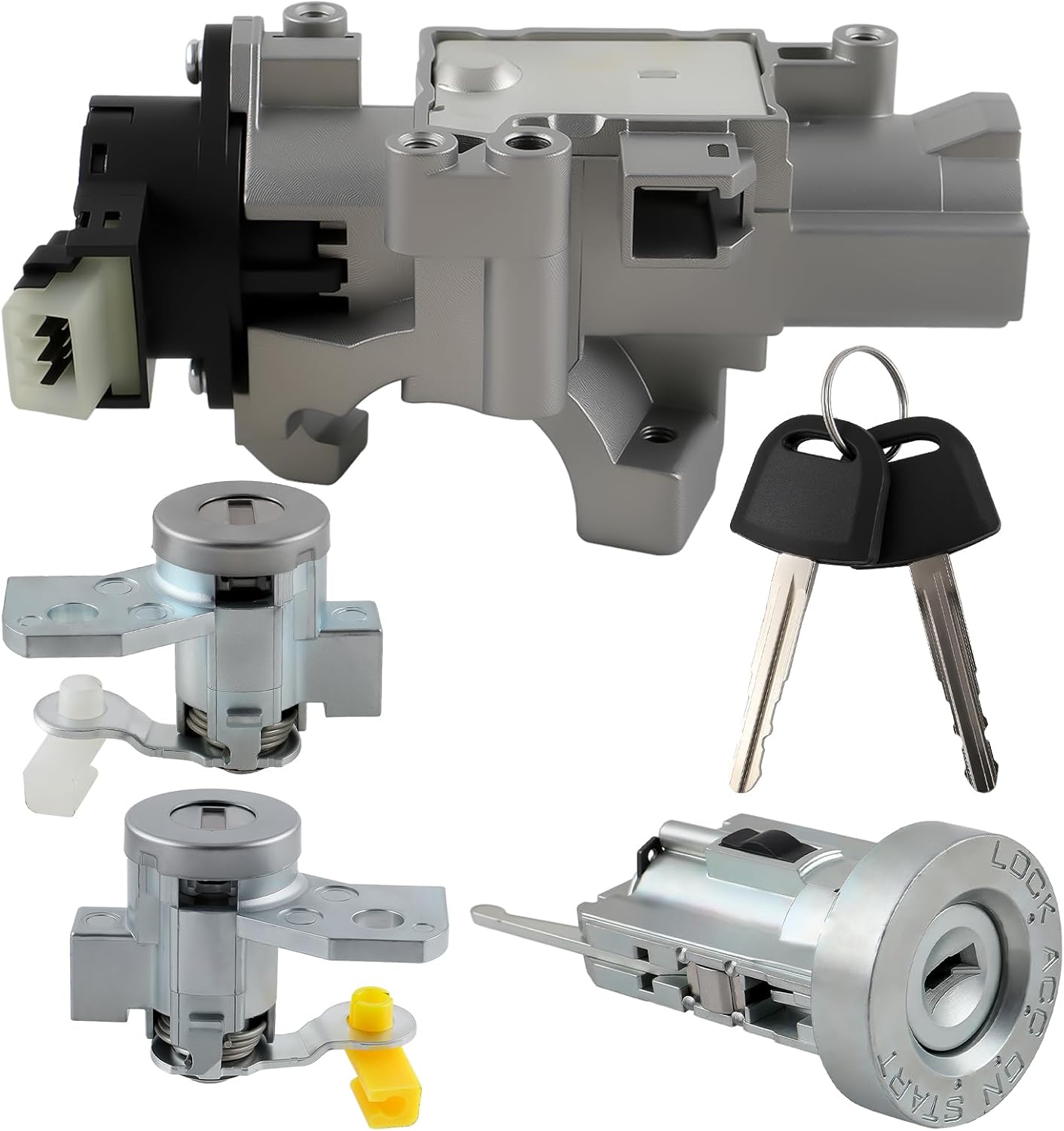 AUTOKAY 15795321 15795322 Ignition Switch Cylinder Housing with Ignition Lock Cylinders & Keys Assembly Set Fits for Chevrolet 2004-2012 for GMC 2004-2012 for Hummer 2006-2010 for Isuzu 2006-2008