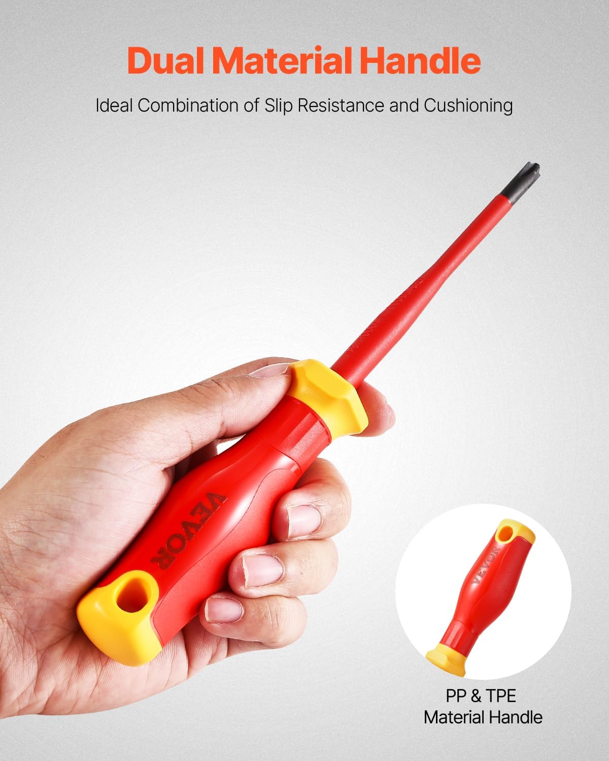 VEVOR Insulated Screwdriver Set, 50-Piece Professional Electrical Screwdriver Set, 1000V Insulated Electrician Tool, with Magnetic Tips, T-Handle Hex Wrench, Screwdriver, Single-Pole Voltage Tester