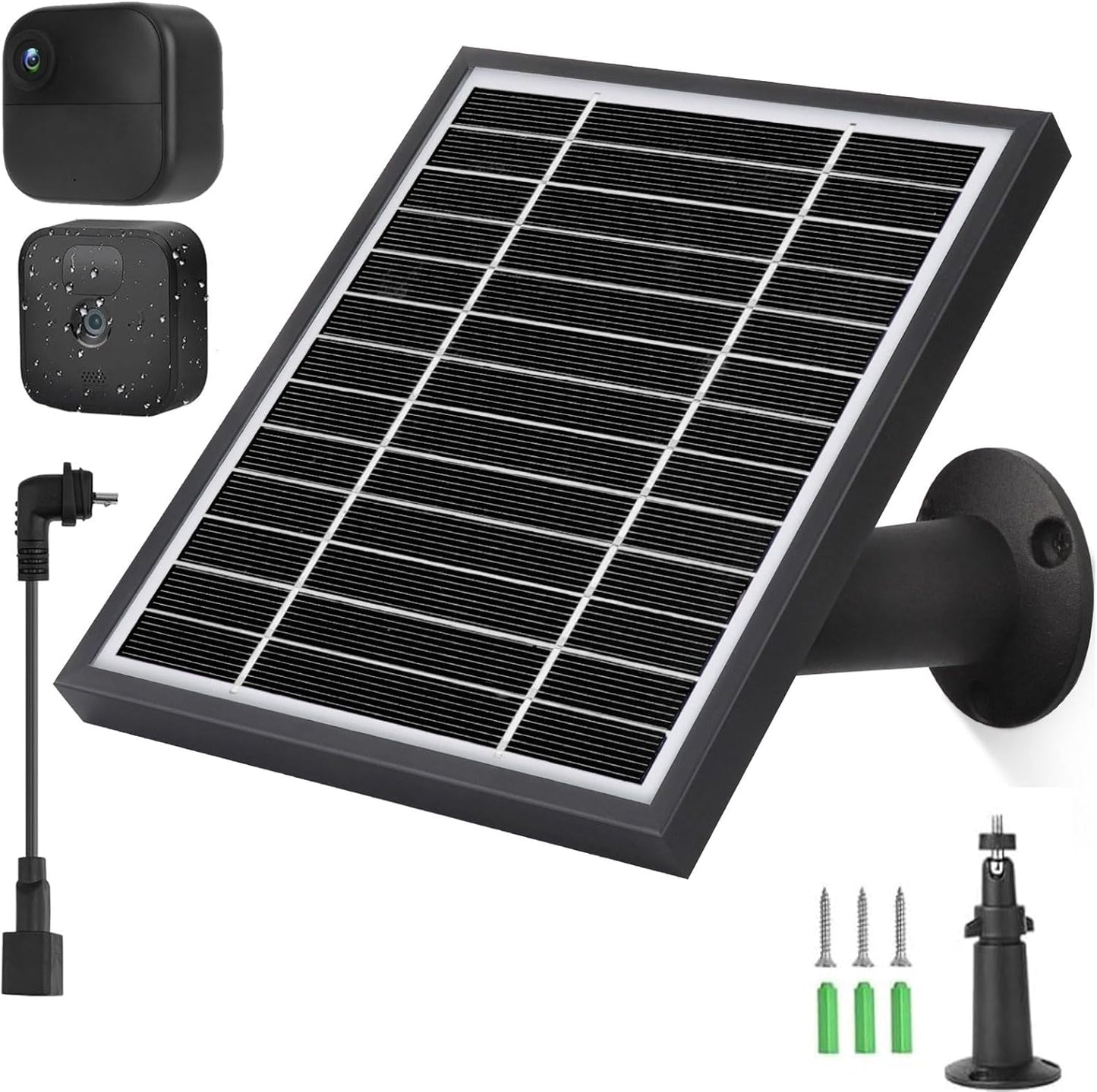 7W Solar Panel for Blink Outdoor 4 (4th Gen)/Blink Outdoor (3rd Gen) XT3 and Blink XT/XT2 Camera,11.8Ft Outdoor Power Cable and Adjustable Mount-3Pack
