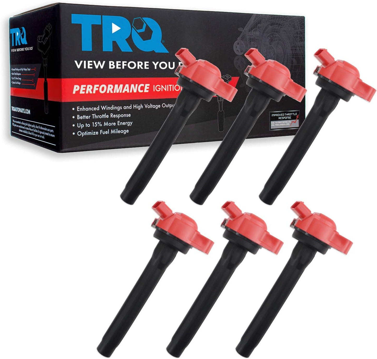 TRQ Performance Ignition Coil Set Compatible with 2019-2022 Lexus ES350 2016-2022 RX350 RX450h 2020-2022 RX450hL Toyota Avalon 2018-2022 Camry 2017-2022 Highlander 2016-2020 Sienna