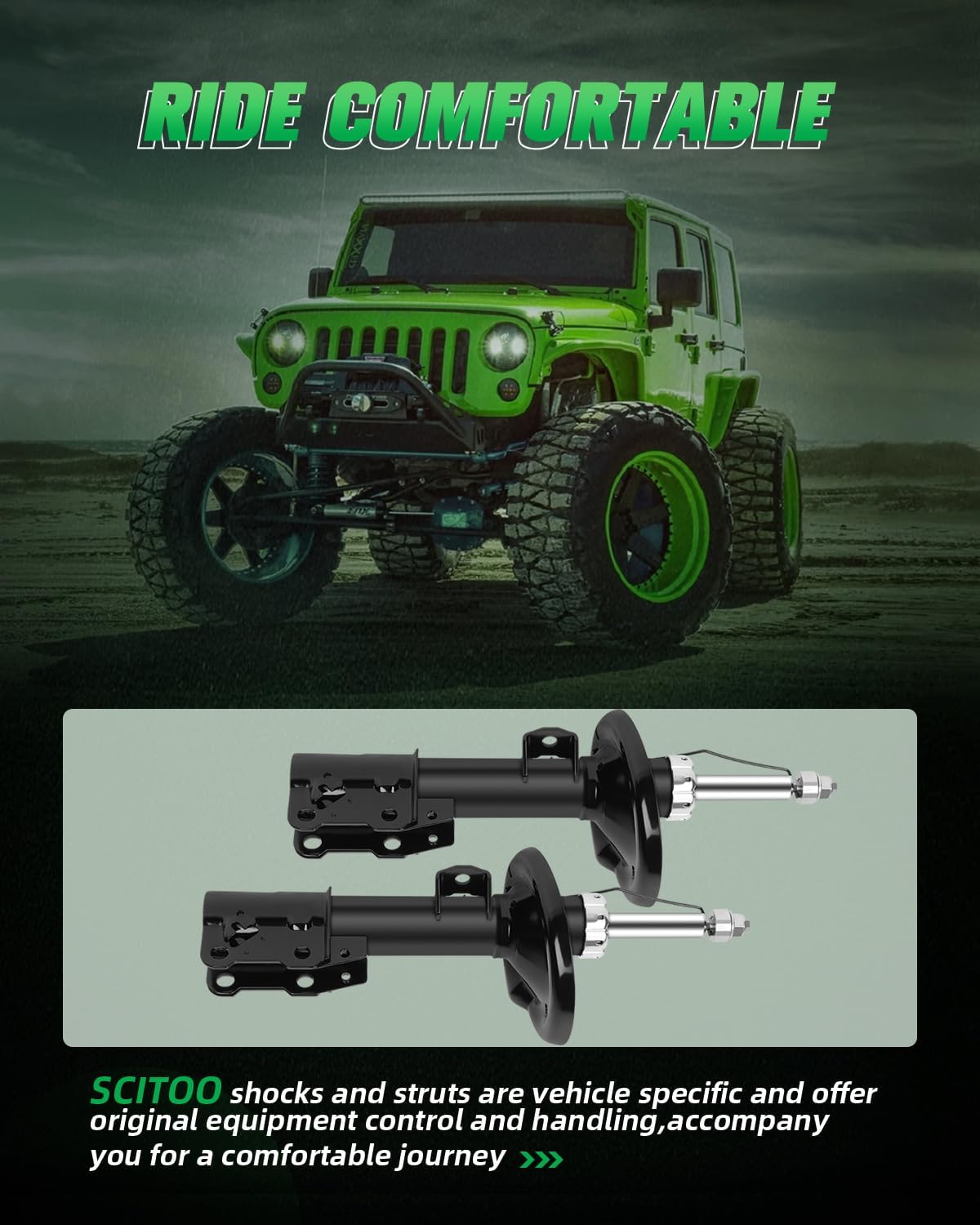 SCITOO Front Shocks Set of 2 for Malibu, Shocks and Struts Fits 2004 2005 2006 2007 2009 2010 2011 2012 for Chevy Malibu,2005 2006 2007 2008 2009 2010 for Pontiac G6,2007 2008 2009 for Saturn Aura