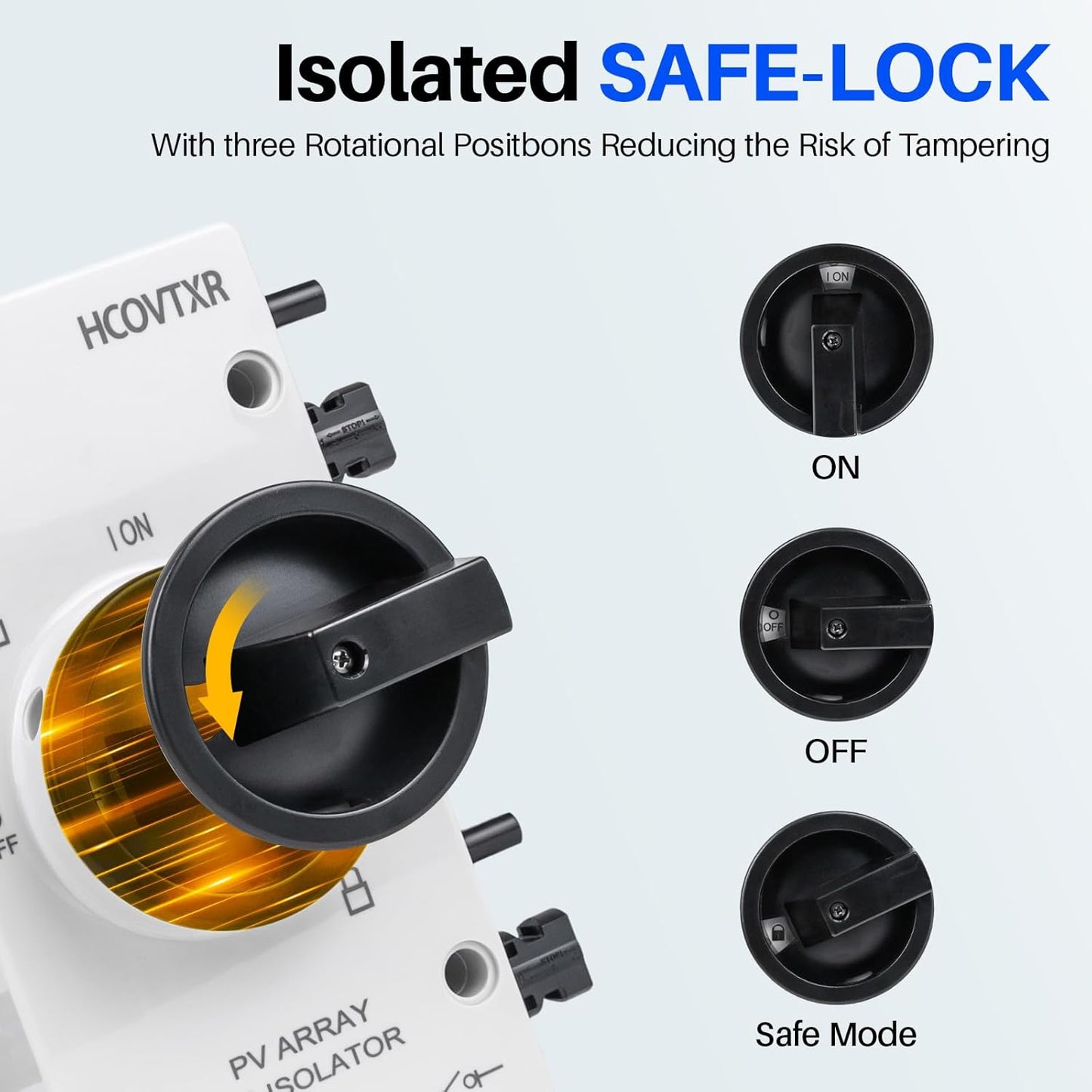 Solar Disconnect Switch 32Amp 1000VDC,4 Pole Solar Isolator Switch with IP66 Waterproof Enclosure,DC Disconnect Switch for Solar Panel
