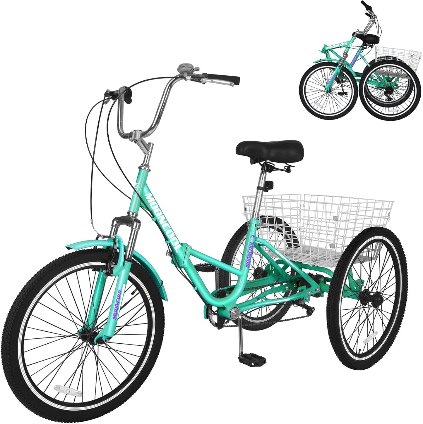 ABORON Adults Tricycle, 3 Wheels Bike for Adult, Tricycle for Adults, Double-Wall Wheel Rims, Tricycle for Women Men Exercise Outdoor Sports