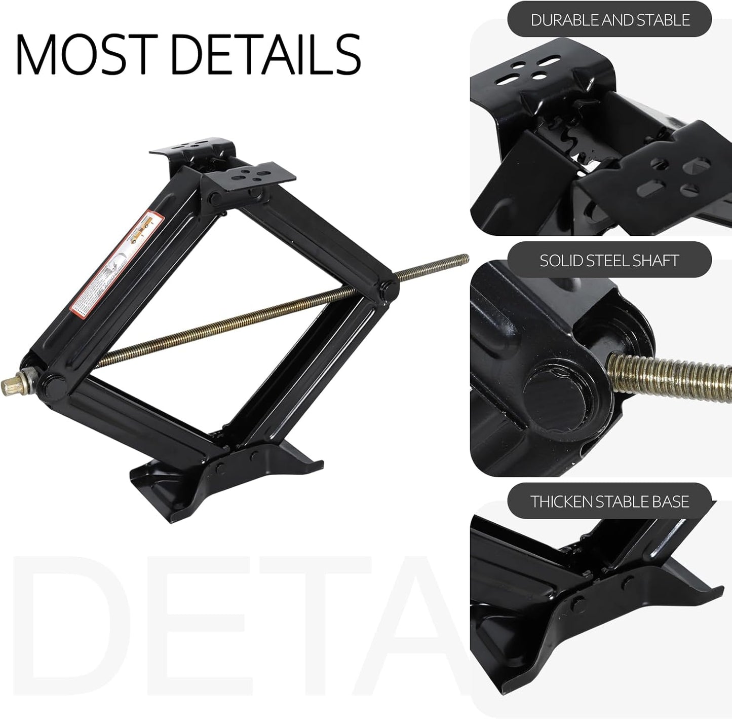 5000 lb Lift 24" RV Stabilizing Scissor Jack, Scissor Lifting Jacks w/Handle for Pop-Up Camper and Travel Trailer -Pack of 2