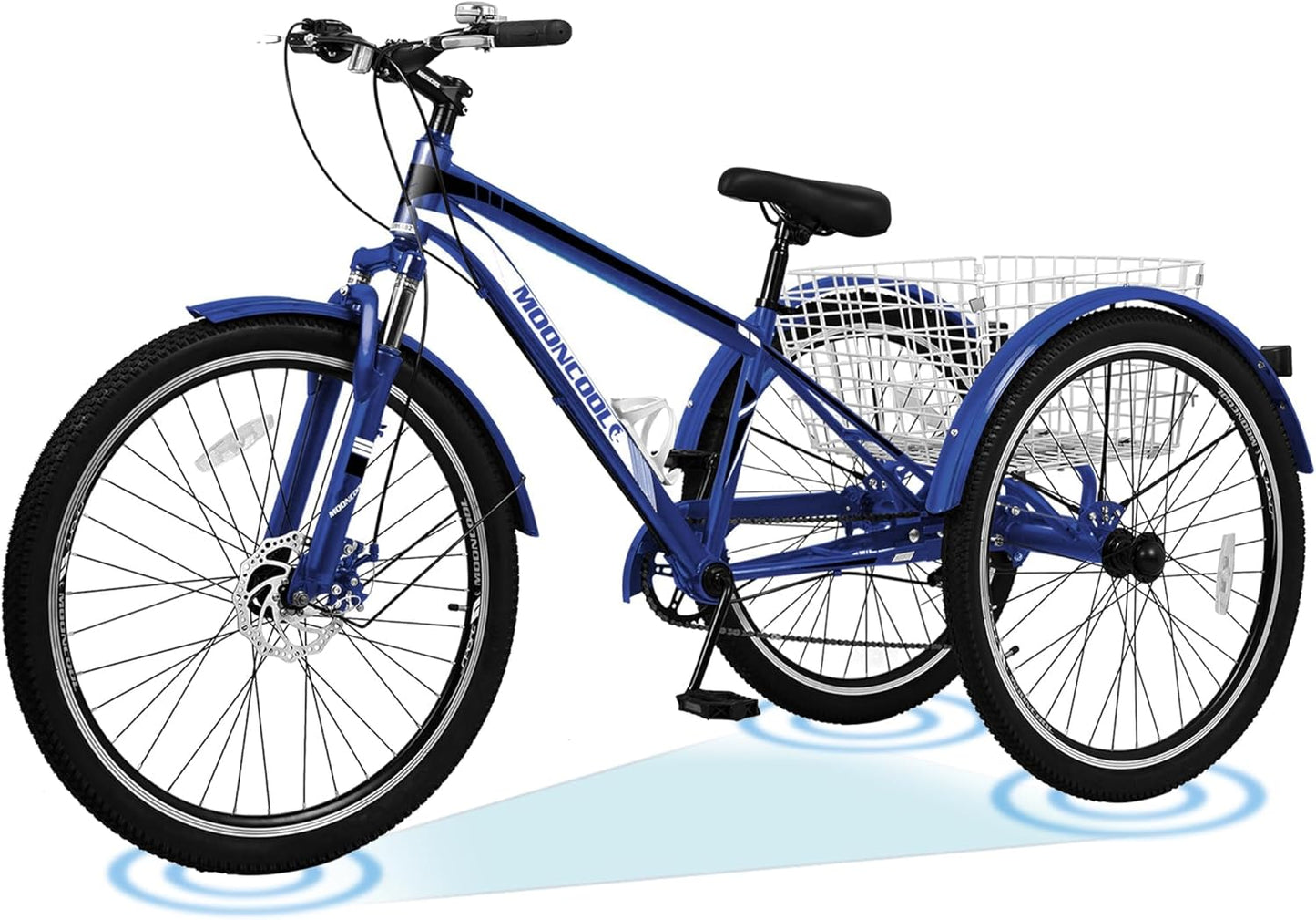 ABORON Adults Tricycle, 3 Wheels Bike for Adult, Tricycle for Adults, Double-Wall Wheel Rims, Tricycle for Women Men Exercise Outdoor Sports