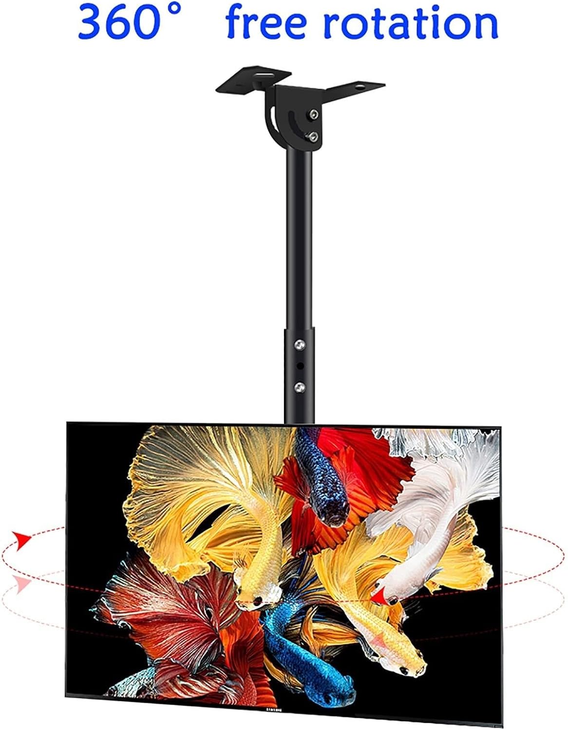 Adjustable TV Ceiling Mount with Tilt Swivel, 14-32" Flat Panel LCD Bracket, 0.5-2.4m Height Adjustable Arm