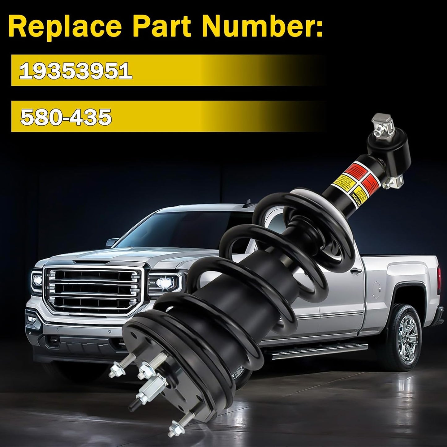 2Pcs Front Struts Shock Assembly Absorber Magnetic w/Electronic Suspension Compatible With 2007-2014 Cadillac Escalade Chevy Suburban Tahoe GMC Yukon XL Sierra 1500 Replace 19353951 580-435