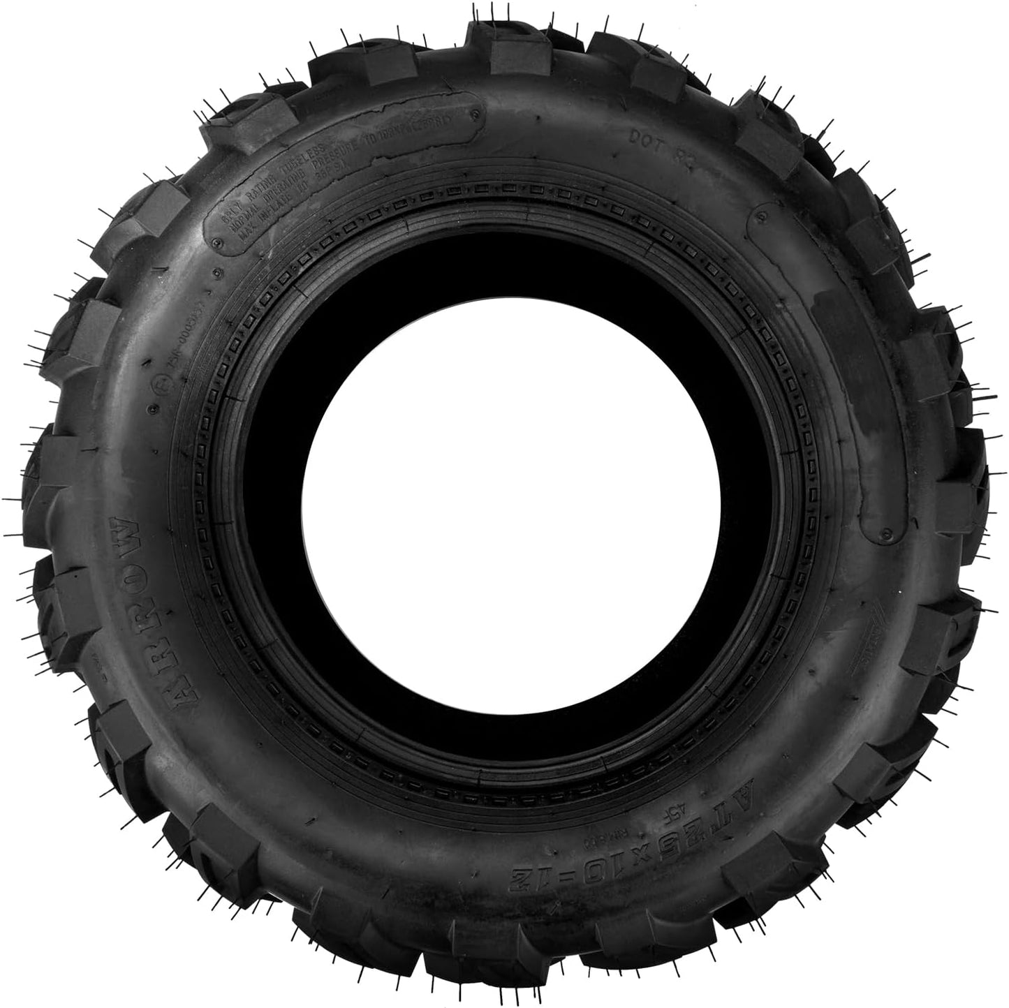Torchbeam 25x10x12 ATV UTV Tire All-Terrain Off-Road, 6 PR 25x10-12 ATV Tires, Z-130 Mud Sand Trial Tire, Set of 1