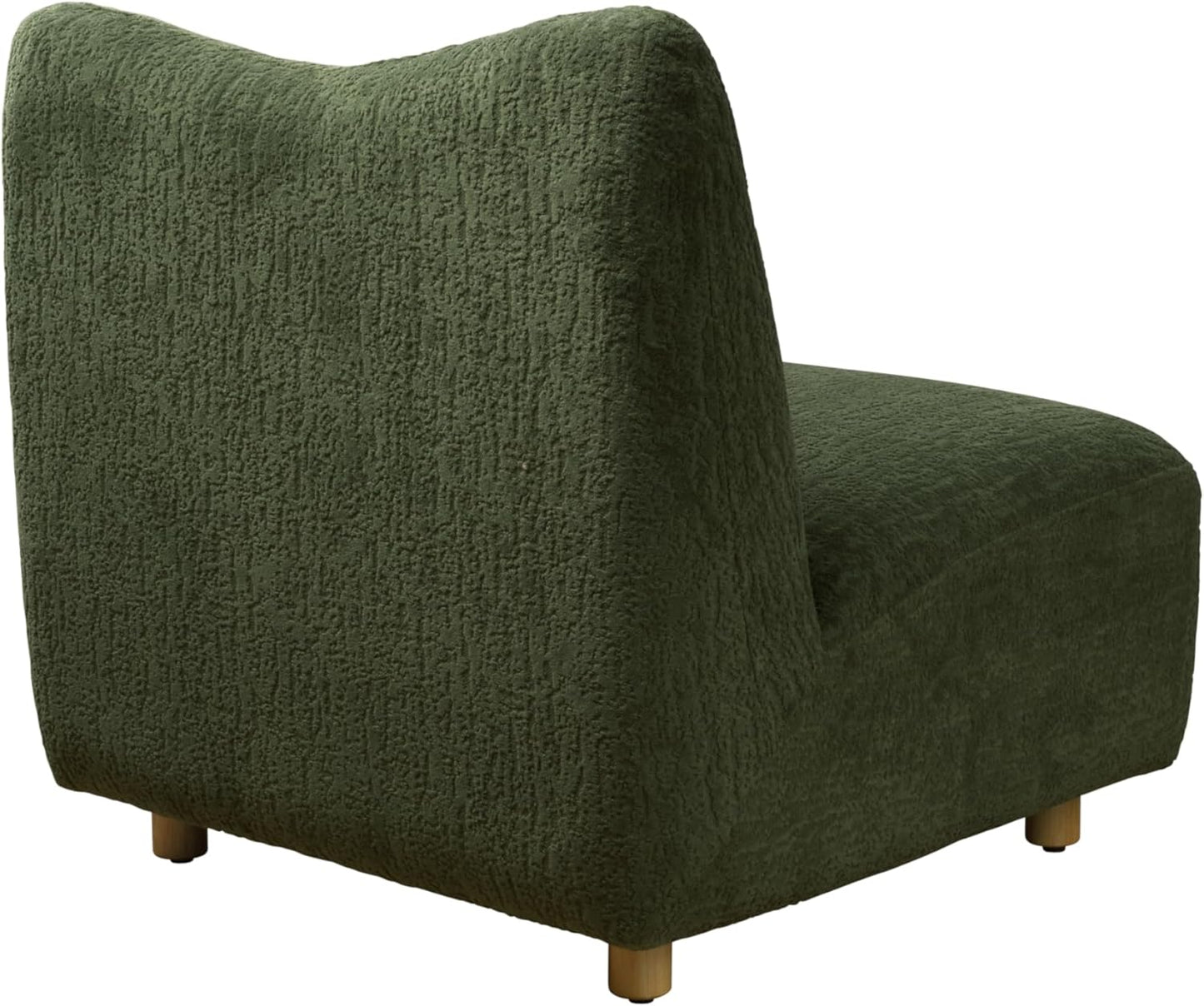 Art Leon Modern Accent Chair - Fabric Modular Sofa Chair Armless Chair with Wooden Legs Set of 2 for Living Room Bedroom Green