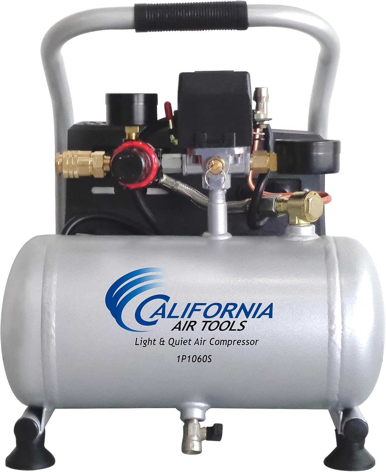 California Air Tools CAT-1P1060SP Light & Quiet Portable Air Compressor, Lightweight, Ultra Quiet, Oil-Free, 1 Gallon Steel Tank, .6 HP, 56 dBA Noise Level